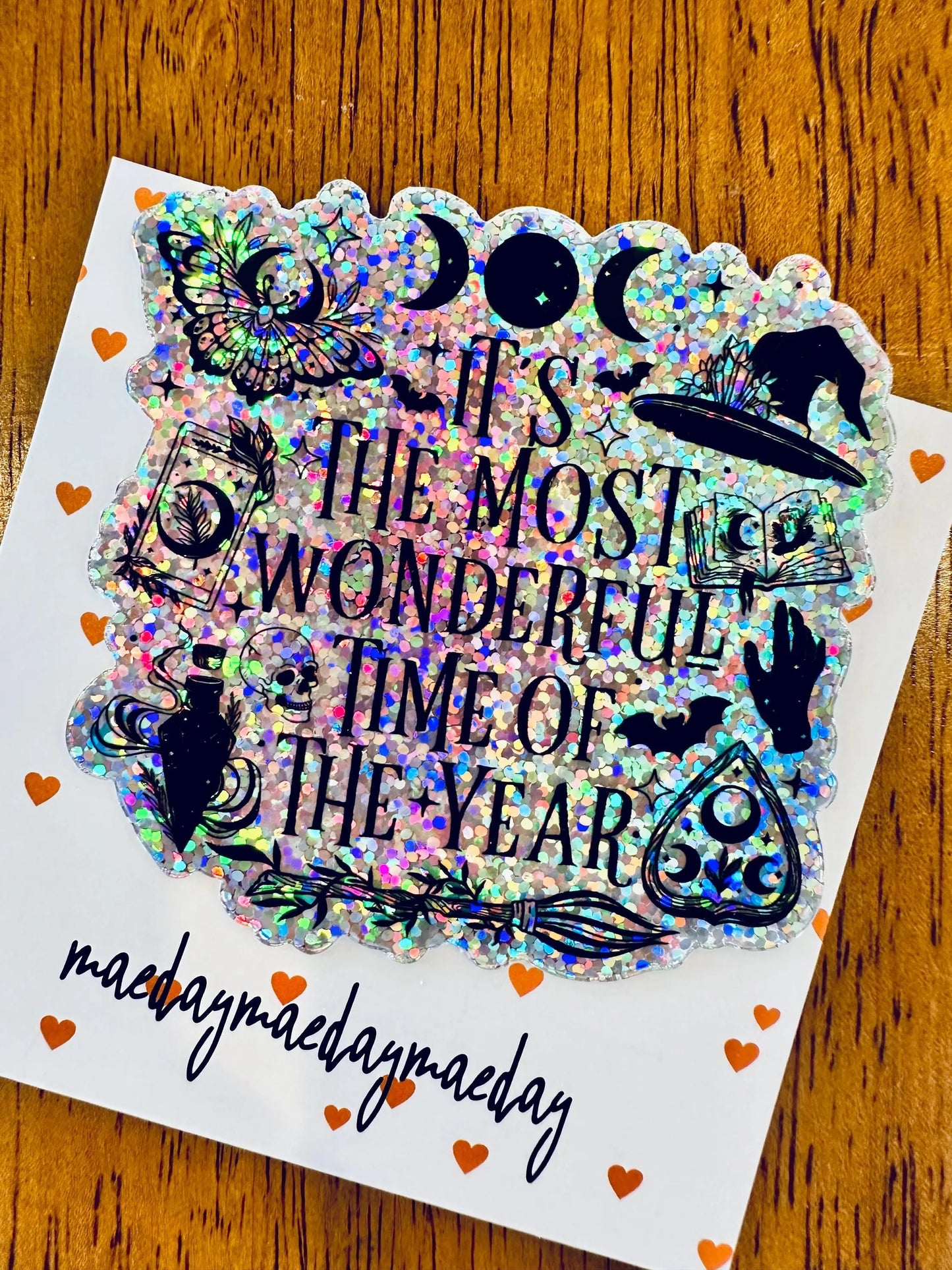 Halloween/Fall It's the Most Wonderful Time of the Year Sticker, Spooky Season Sticker, Trendy Sticker for Kindle, Laptop, Water Bottle maedaymaedaymaeday
