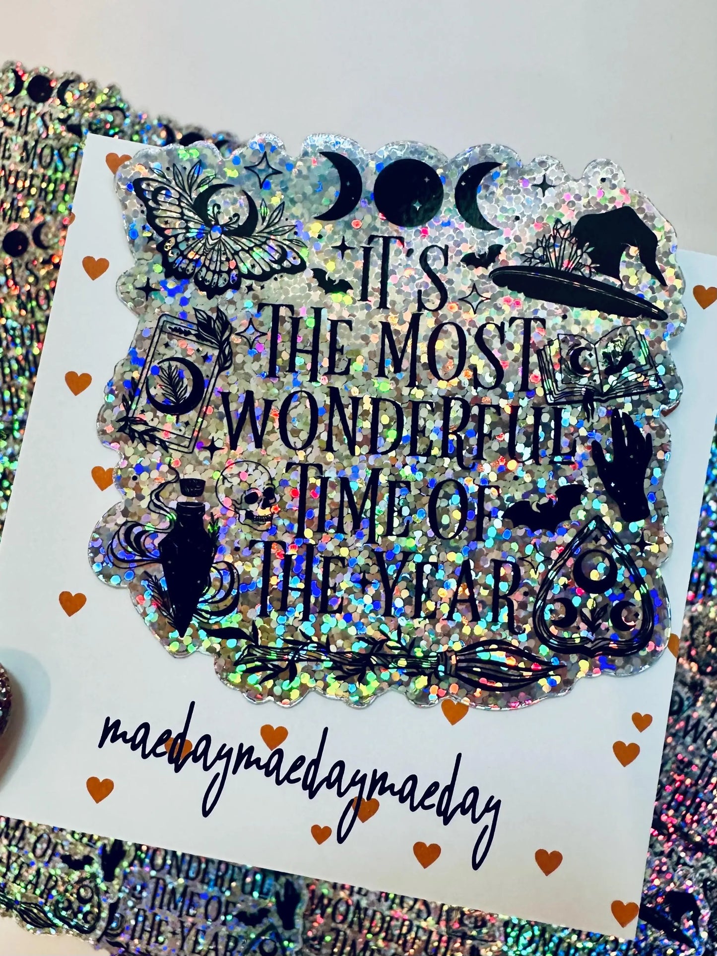 Halloween/Fall It's the Most Wonderful Time of the Year Sticker, Spooky Season Sticker, Trendy Sticker for Kindle, Laptop, Water Bottle maedaymaedaymaeday