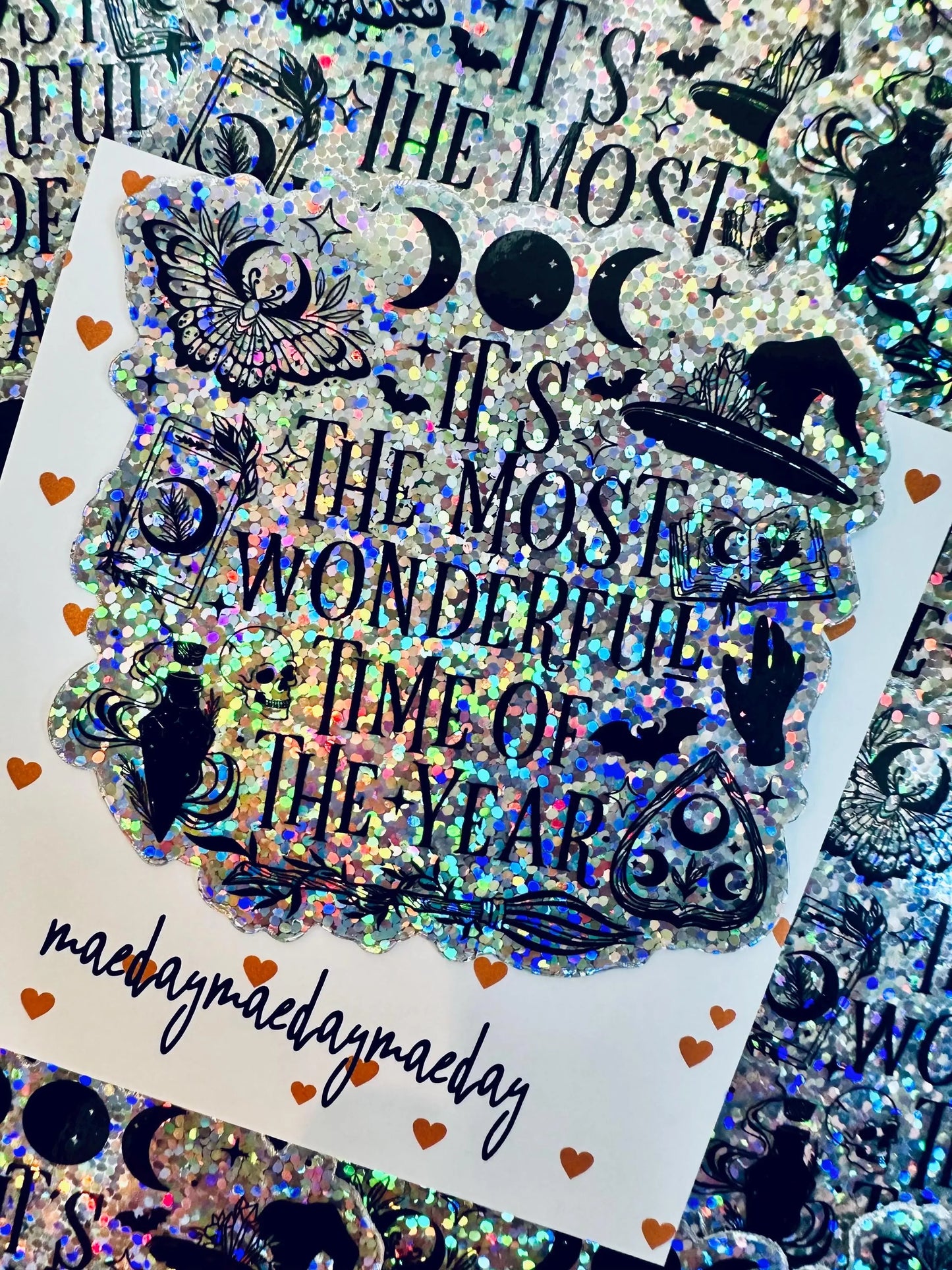 Halloween/Fall It's the Most Wonderful Time of the Year Sticker, Spooky Season Sticker, Trendy Sticker for Kindle, Laptop, Water Bottle maedaymaedaymaeday