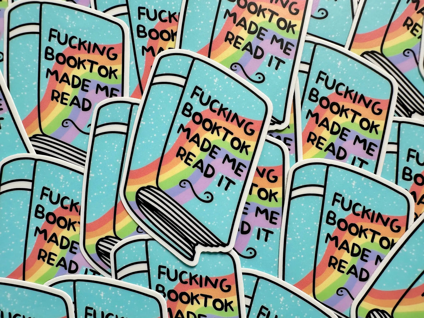 Fucking Booktok Made me Read it Sticker, Shit Talk Permanent, Waterproof Sticker, Trendy Sticker for Kindle, Laptop, Booktok, Bookish maedaymaedaymaeday