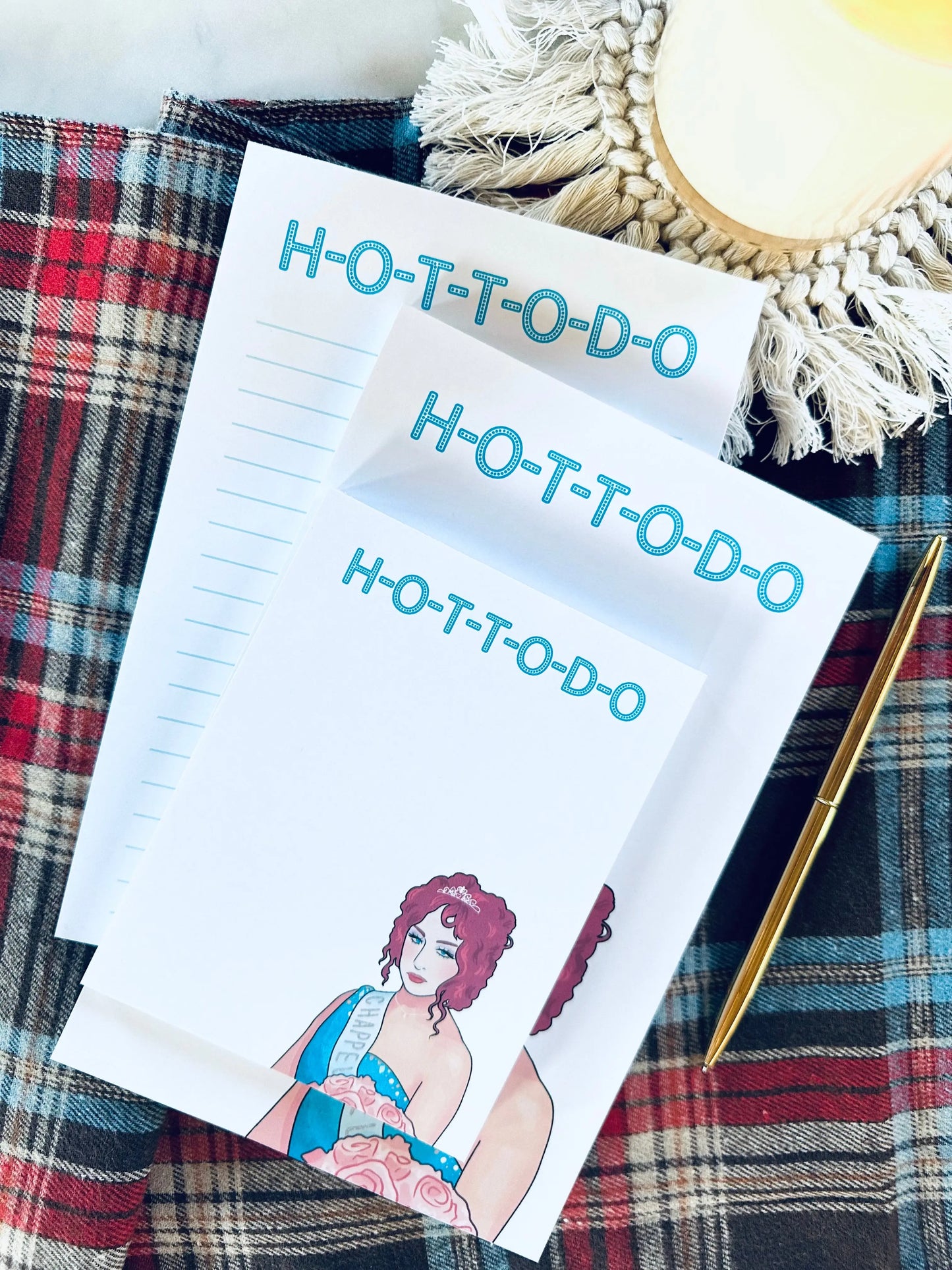 H-O-T-T-O-D-O Notepad, Half Letter & Quarter (Mini) 50 Page, Tear Off Notepad maedaymaedaymaeday