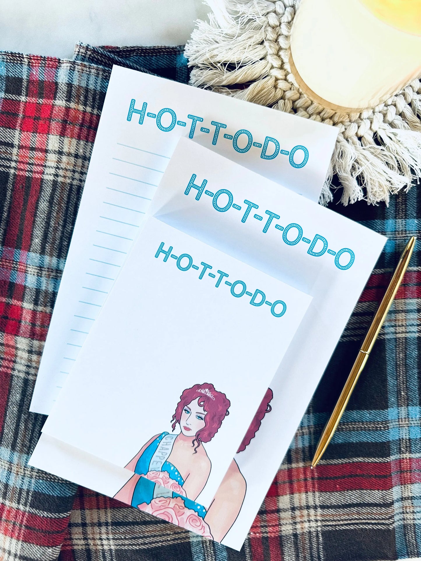 H-O-T-T-O-D-O Notepad, Half Letter & Quarter (Mini) 50 Page, Tear Off Notepad maedaymaedaymaeday