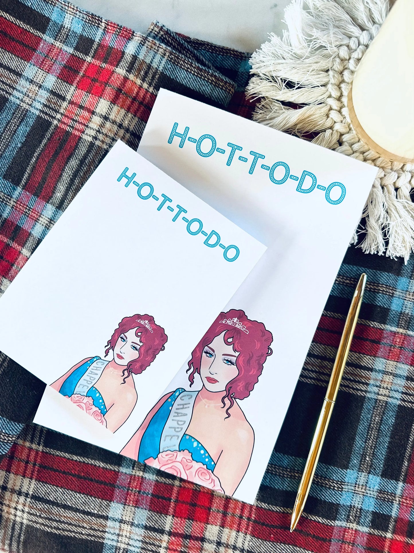 H-O-T-T-O-D-O Notepad, Half Letter & Quarter (Mini) 50 Page, Tear Off Notepad maedaymaedaymaeday