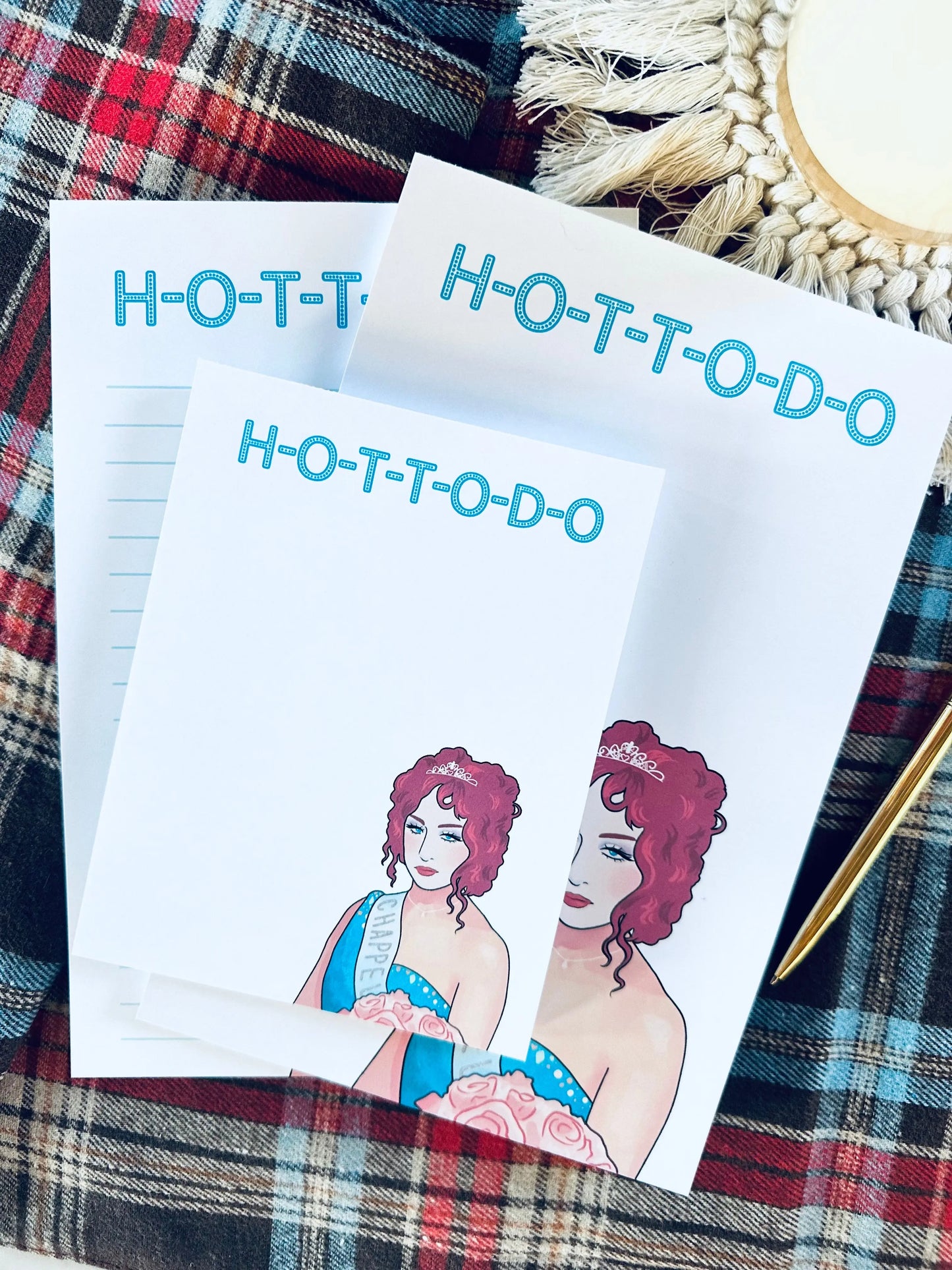 H-O-T-T-O-D-O Notepad, Half Letter & Quarter (Mini) 50 Page, Tear Off Notepad maedaymaedaymaeday