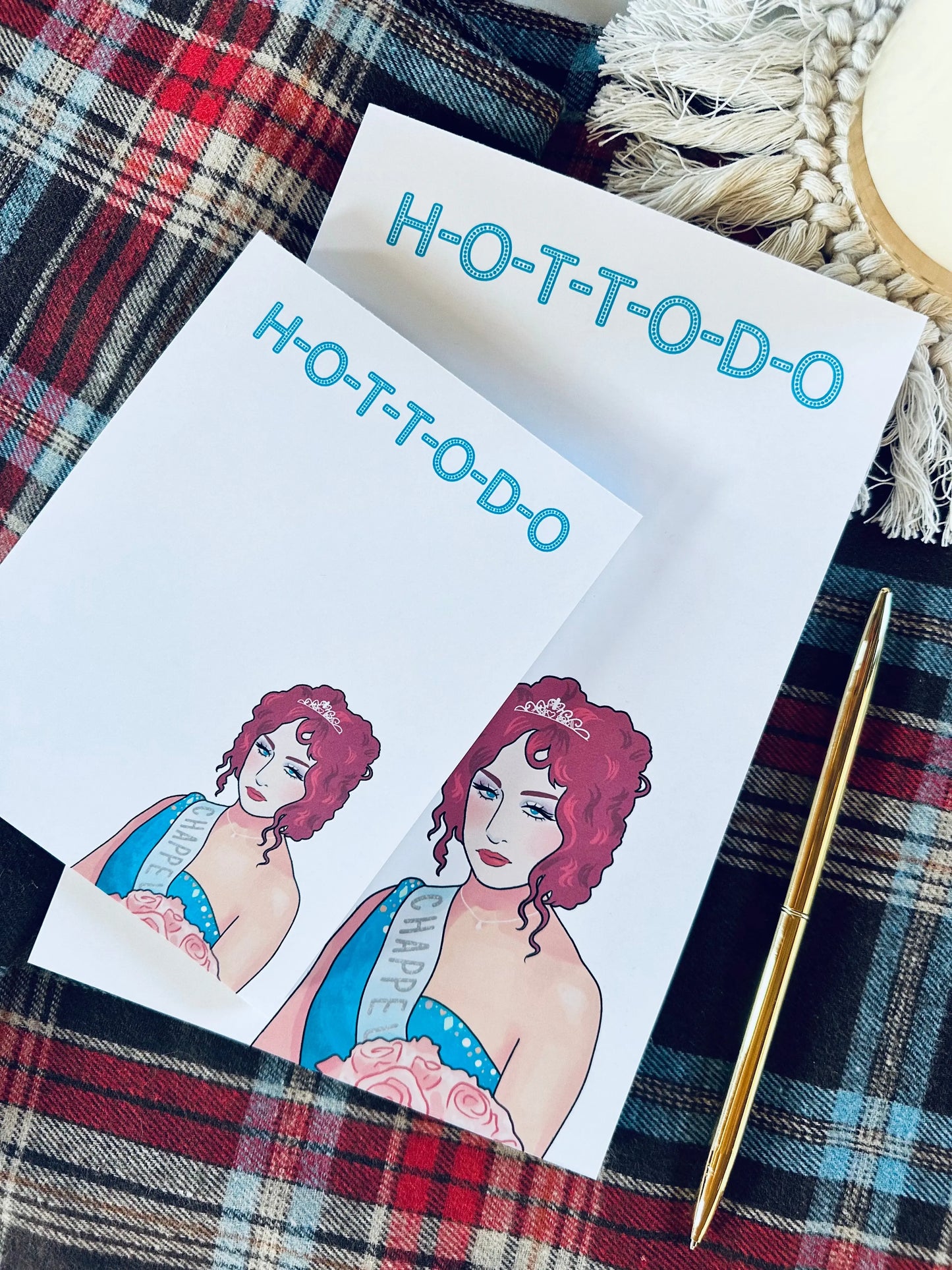 H-O-T-T-O-D-O Notepad, Half Letter & Quarter (Mini) 50 Page, Tear Off Notepad maedaymaedaymaeday