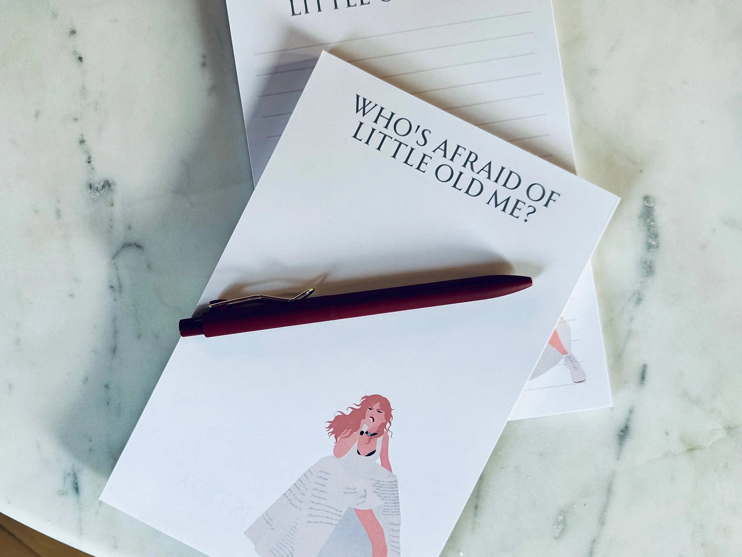 Half Page(5.5x8.5") Pop Culture Queen Notepad, Tortured Poets Department, Who’s Afraid of Little Old Me? Notepad, TTPD, Quarter Page Notepad maedaymaedaymaeday