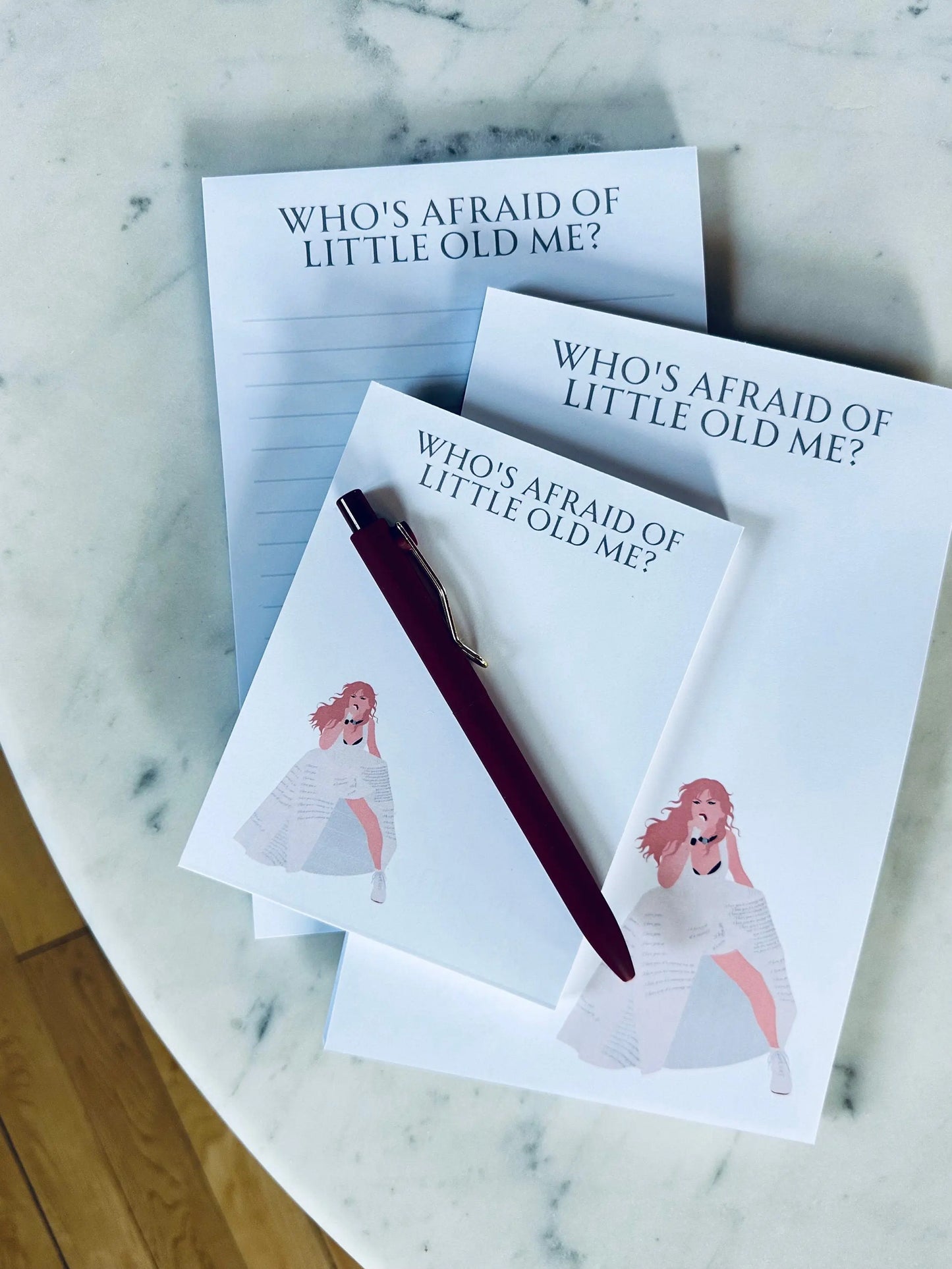 Half Page(5.5x8.5") Pop Culture Queen Notepad, Tortured Poets Department, Who’s Afraid of Little Old Me? Notepad, TTPD, Quarter Page Notepad maedaymaedaymaeday