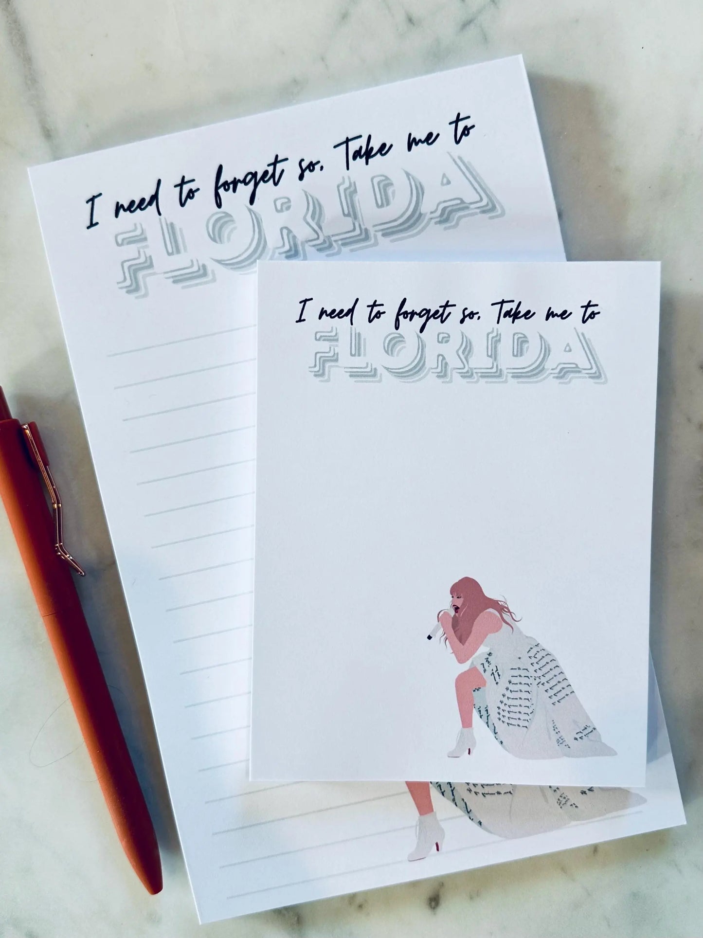Half & Quarter Page Pop Culture Notepad, Florida!!! To Do List, I need to Forget so Take me to Florida!!!,Eras Merch Swiftie Stationary Gift maedaymaedaymaeday