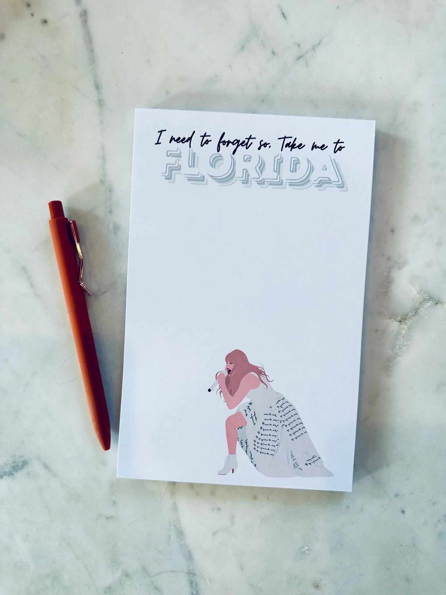 Half & Quarter Page Pop Culture Notepad, Florida!!! To Do List, I need to Forget so Take me to Florida!!!,Eras Merch Swiftie Stationary Gift maedaymaedaymaeday