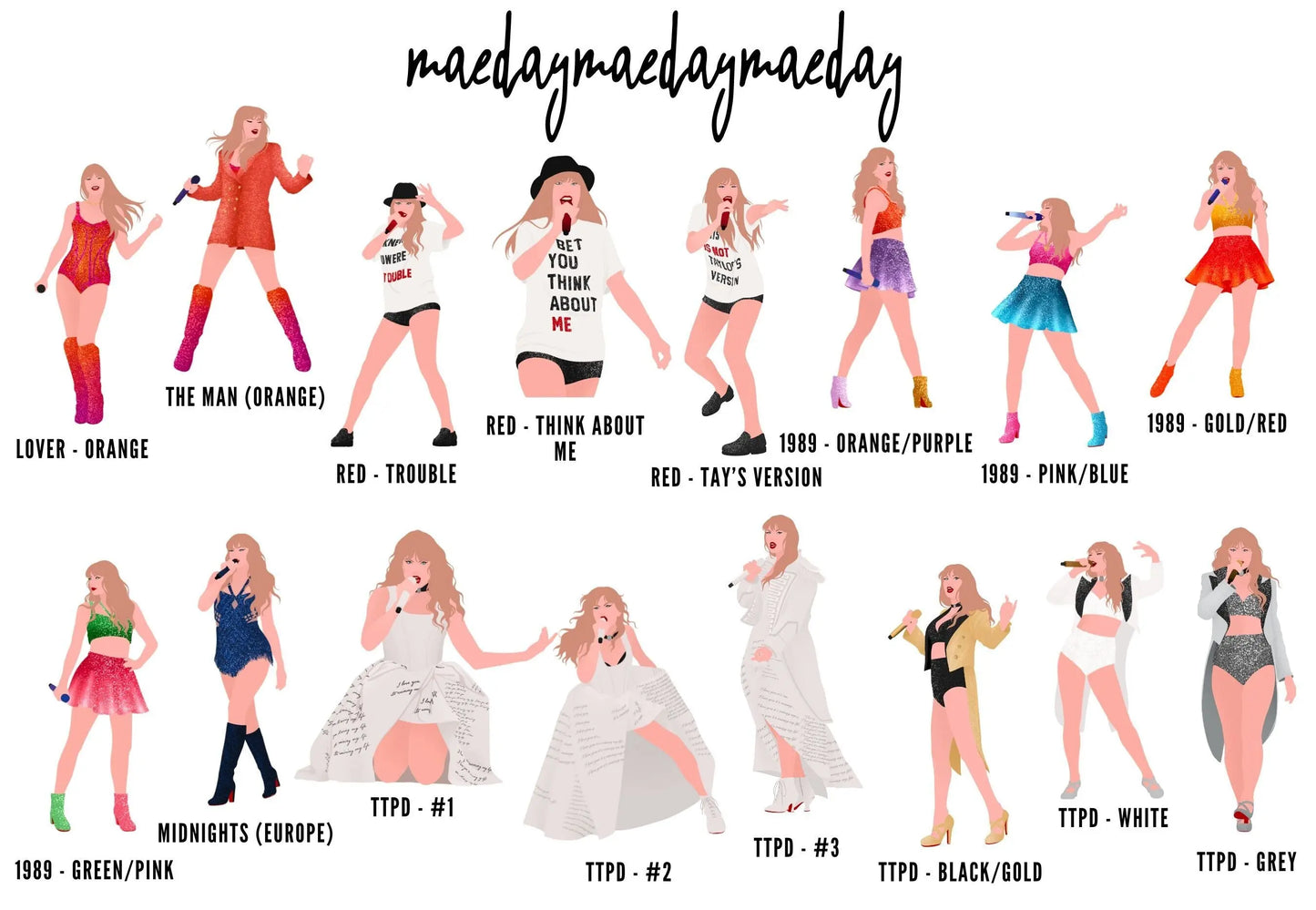 Orange Lover Eras Outfit, Miss Americana/Heartbreak Prince, By the Eras Outfit Sticker, Taylors Eras Outfit Sticker, Swift Inspired Sticker maedaymaedaymaeday