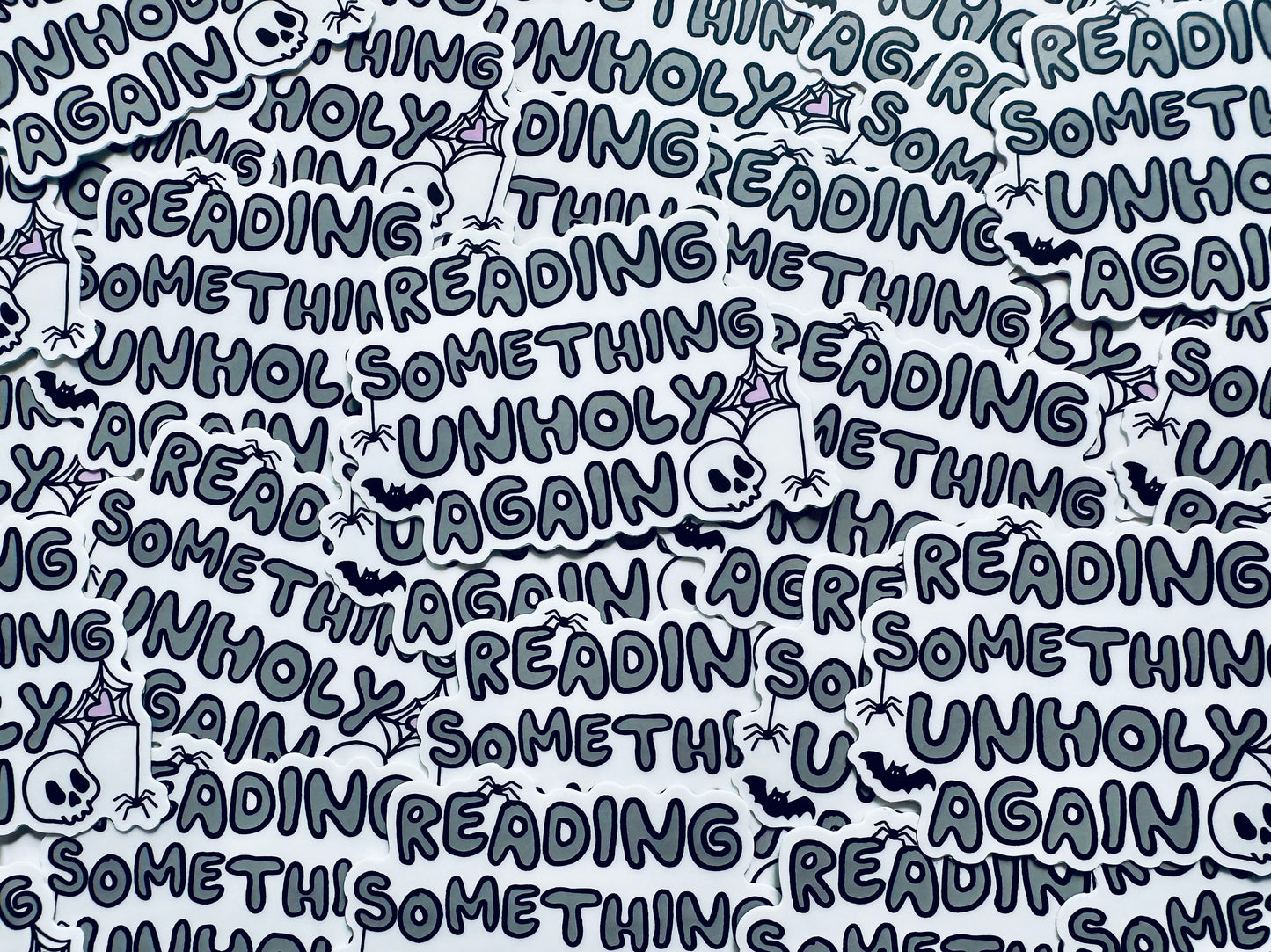 Spooky Reading Something Unholy Again Sticker, Book Lover Sticker, Permanent Sticker, Trendy Sticker for Kindle, Laptop, Booktok, Bookish maedaymaedaymaeday