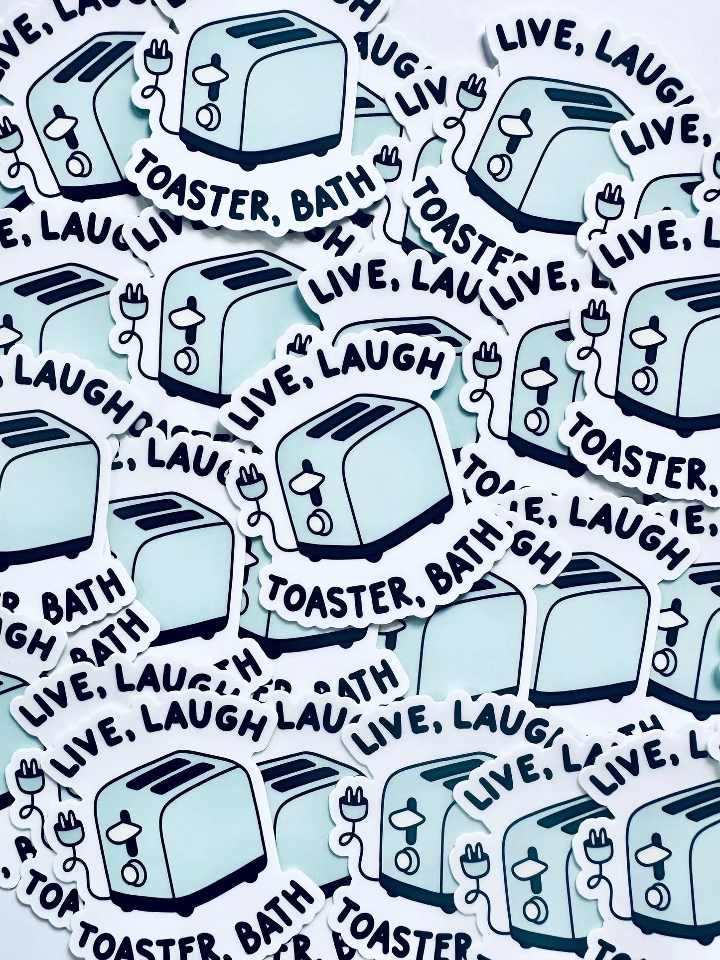 Live, Laugh Toaster Bath Sticker, Live, Laugh Love Trendy Sticker maedaymaedaymaeday