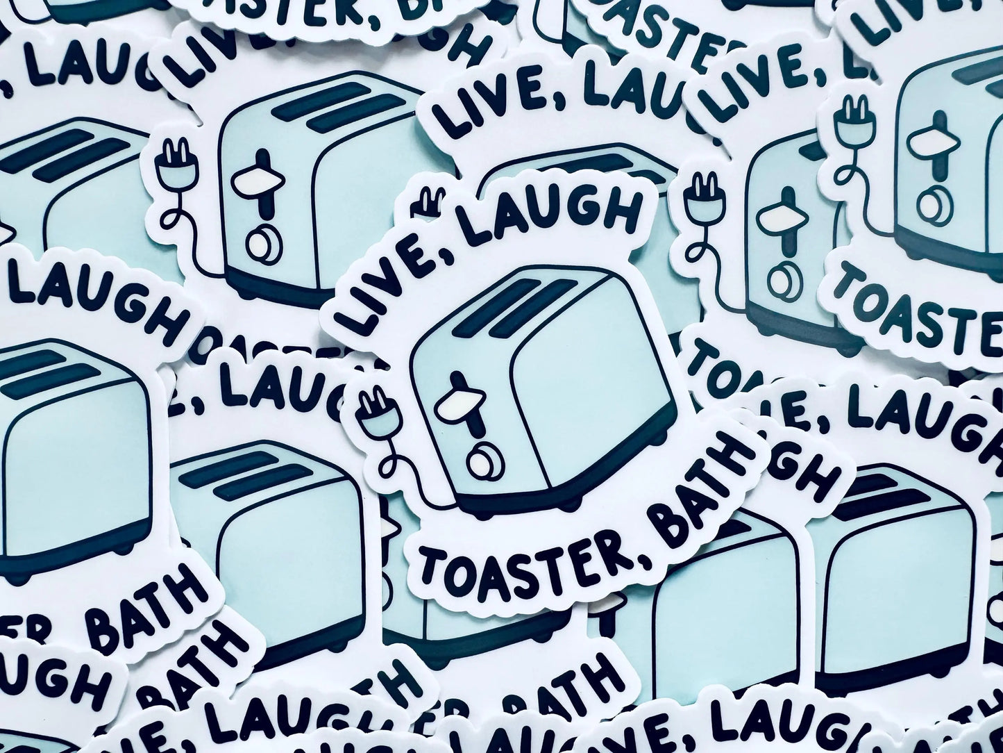 Live, Laugh Toaster Bath Sticker, Live, Laugh Love Trendy Sticker maedaymaedaymaeday