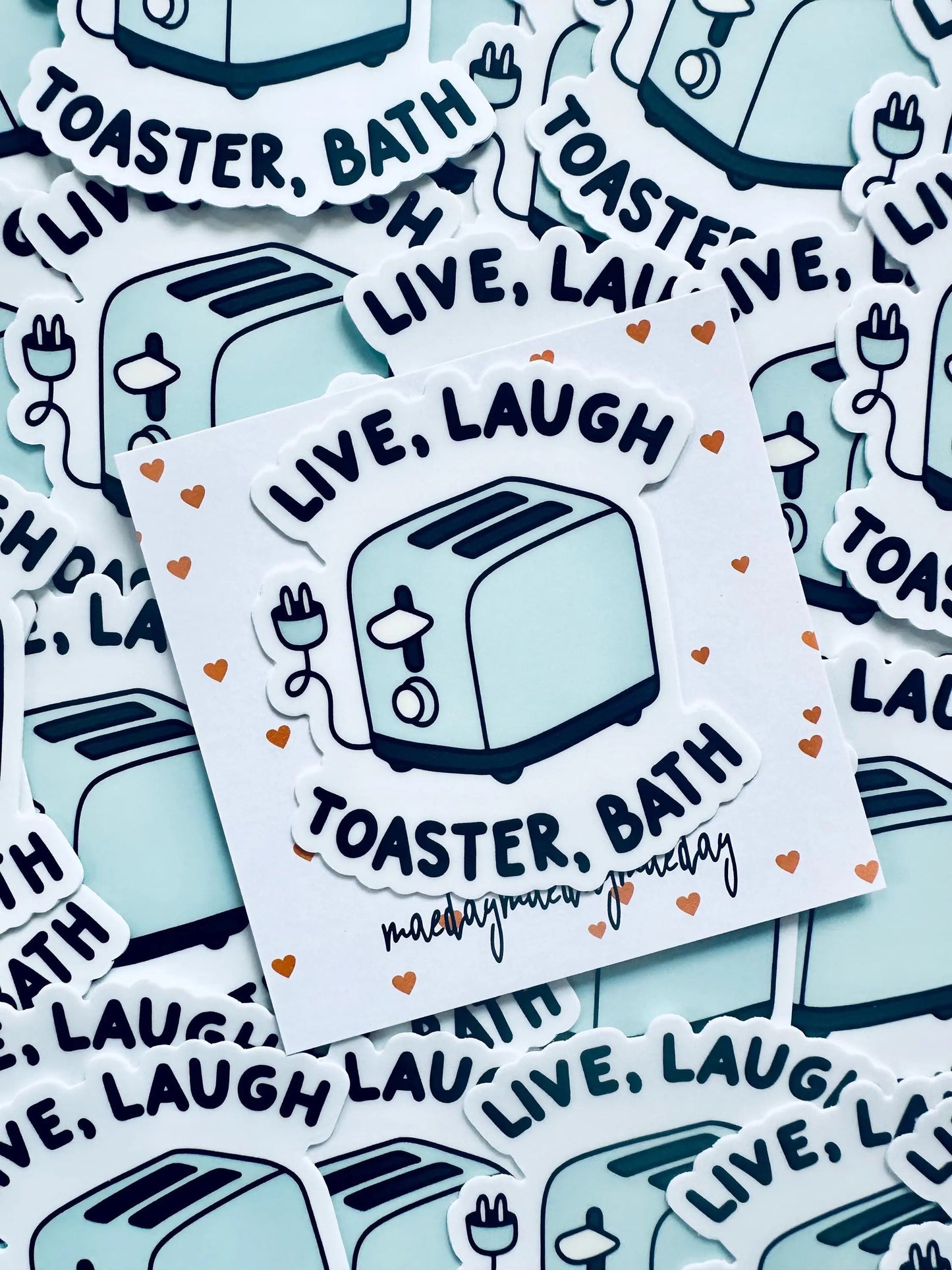 Live, Laugh Toaster Bath Sticker, Live, Laugh Love Trendy Sticker maedaymaedaymaeday