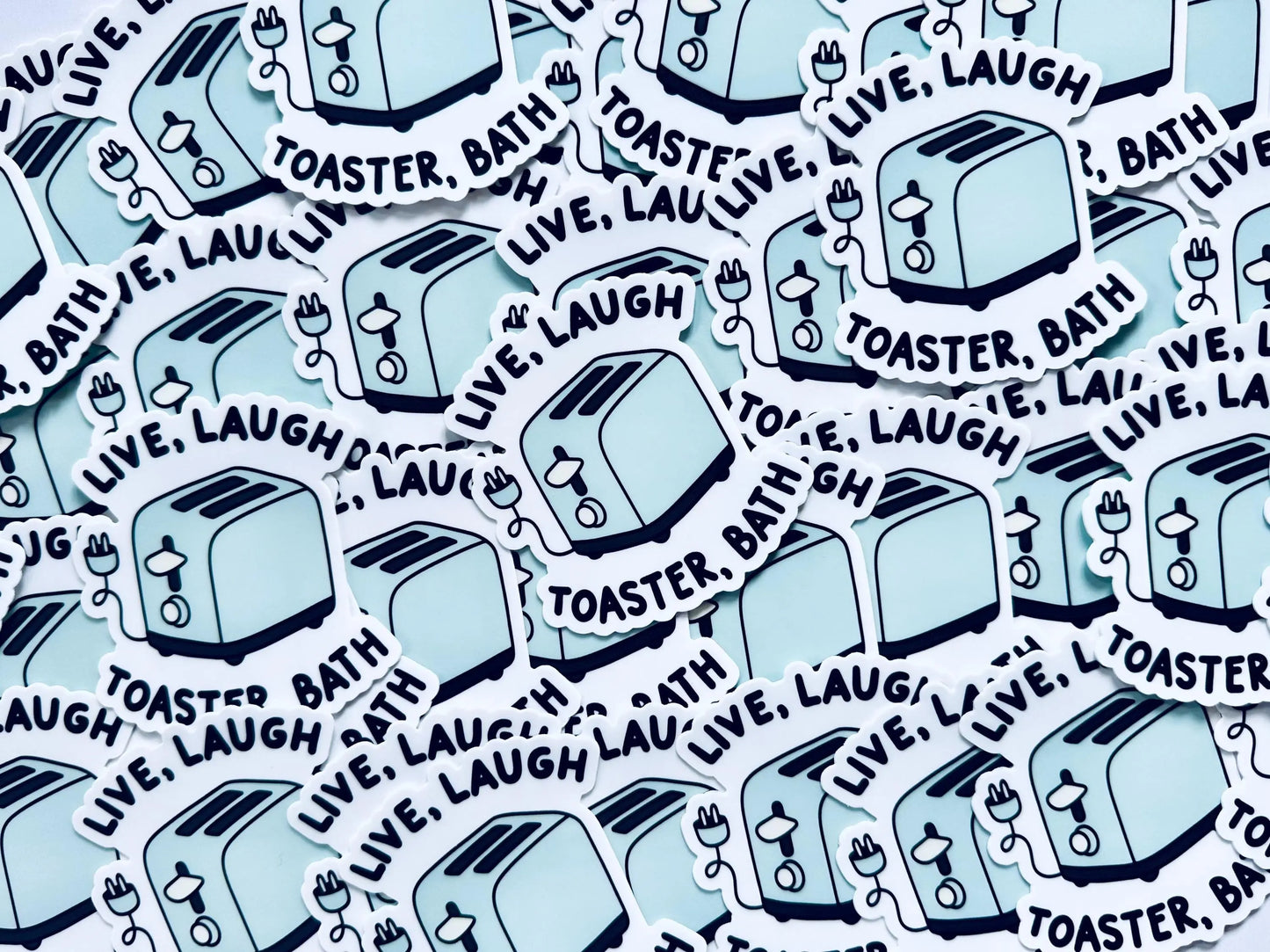 Live, Laugh Toaster Bath Sticker, Live, Laugh Love Trendy Sticker maedaymaedaymaeday