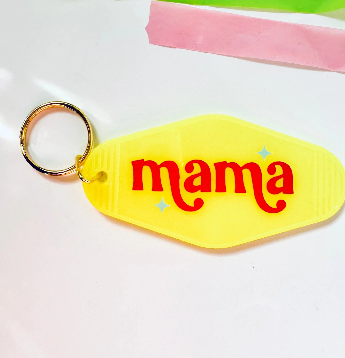 Mama Vintage Motel Keychain, Mama Retro Hotel Keychain maedaymaedaymaeday