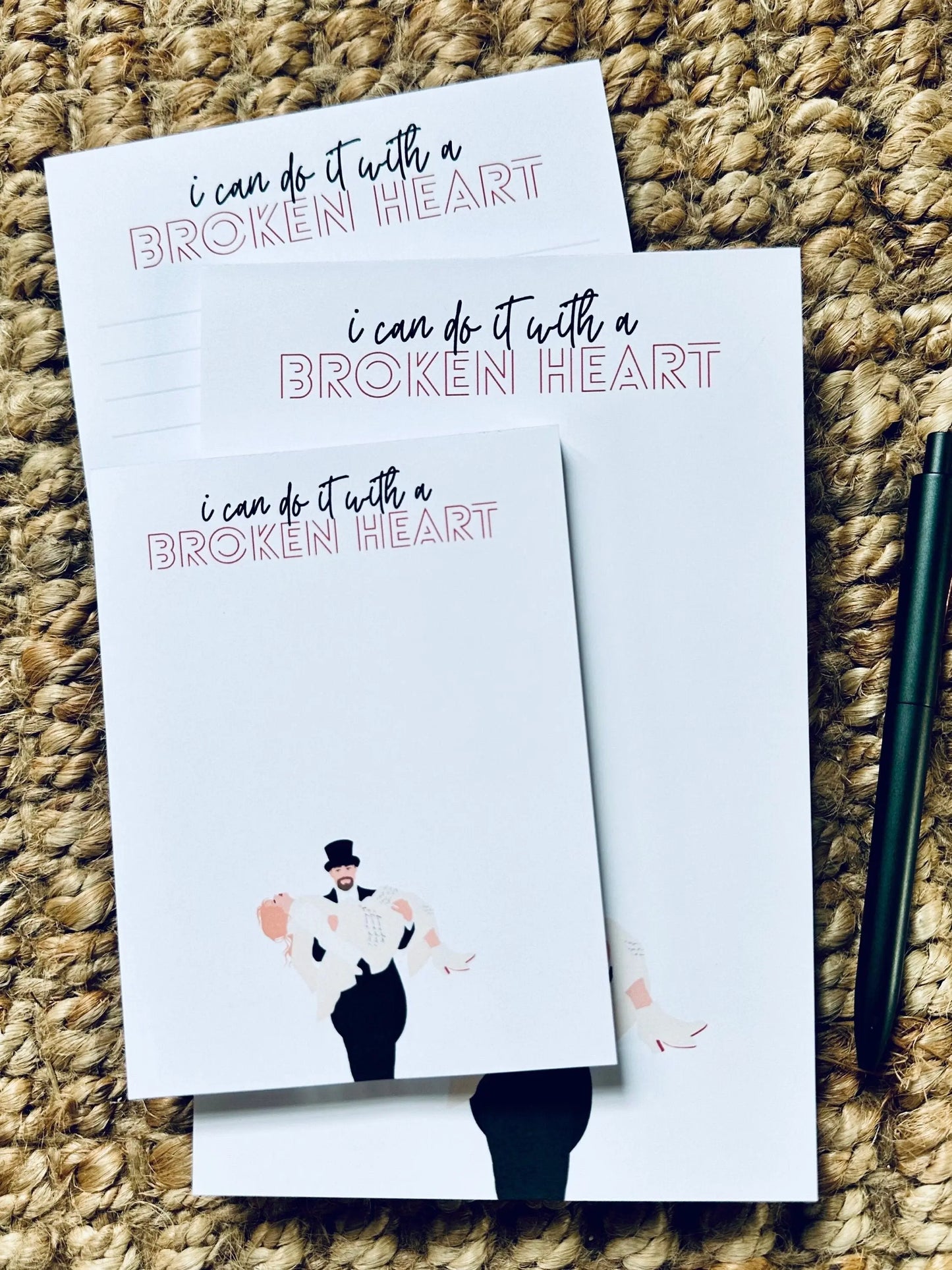 Personalized Half Page (5.5x8.5") I Can Do it with a Broken Heart Notepad, Tortured Poets Department, Travis Carrying Taylor, Eras, TTPD maedaymaedaymaeday