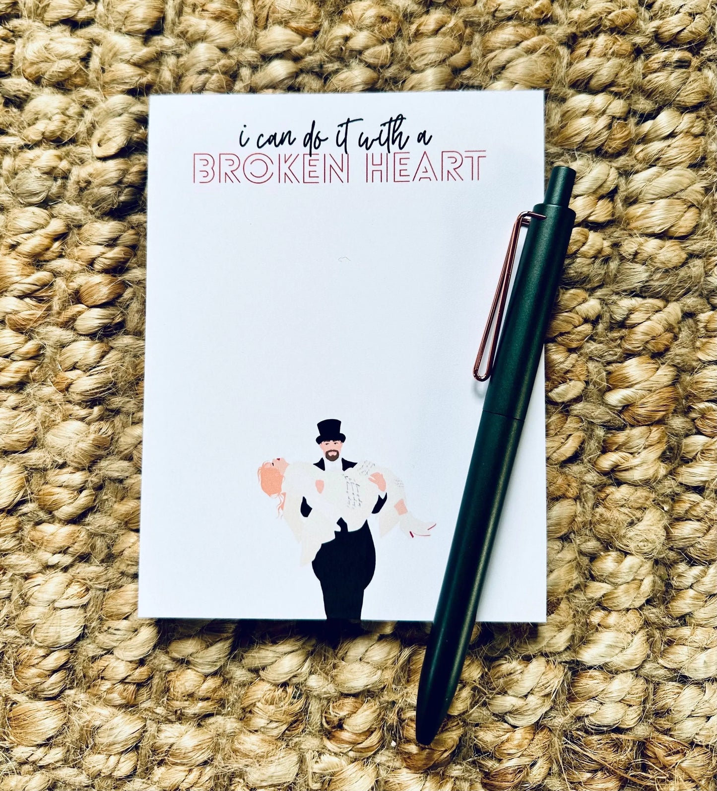 Personalized Half Page (5.5x8.5") I Can Do it with a Broken Heart Notepad, Tortured Poets Department, Travis Carrying Taylor, Eras, TTPD maedaymaedaymaeday