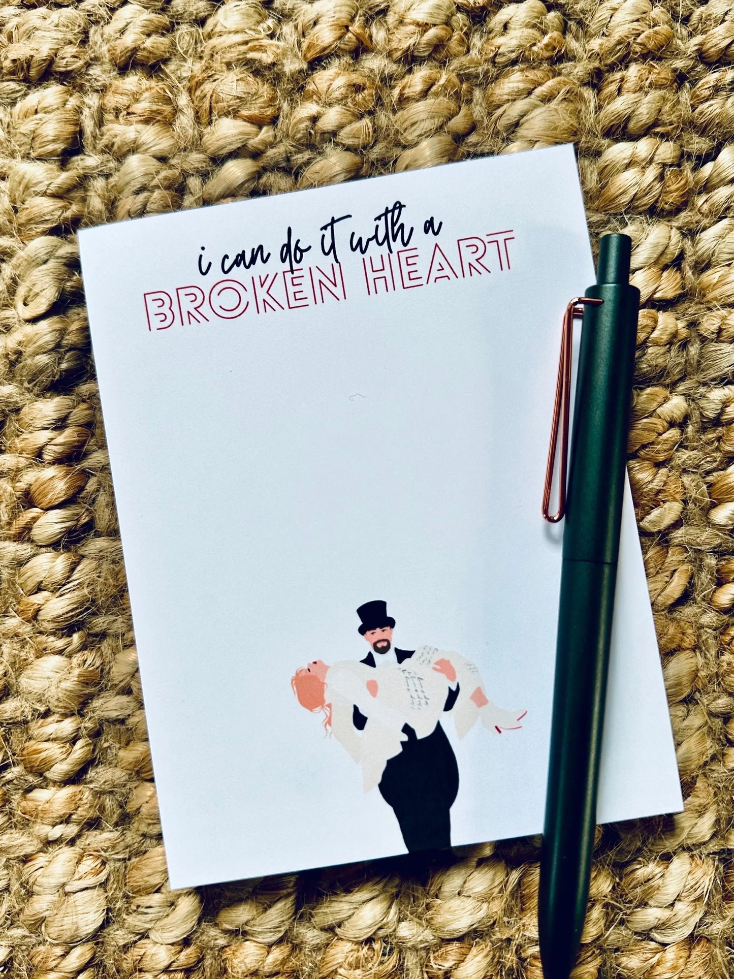 Personalized Half Page (5.5x8.5") I Can Do it with a Broken Heart Notepad, Tortured Poets Department, Travis Carrying Taylor, Eras, TTPD maedaymaedaymaeday
