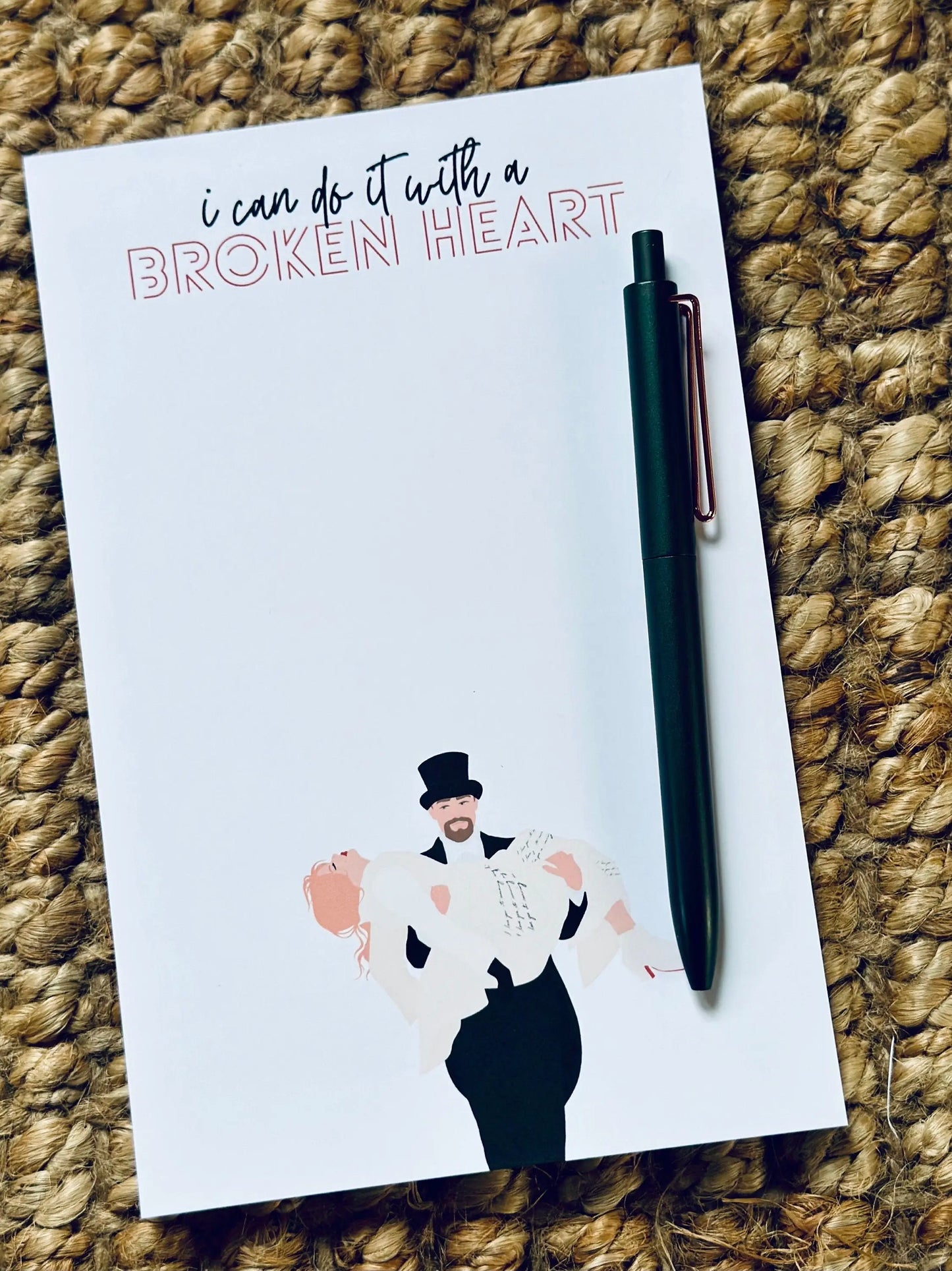Personalized Half Page (5.5x8.5") I Can Do it with a Broken Heart Notepad, Tortured Poets Department, Travis Carrying Taylor, Eras, TTPD maedaymaedaymaeday