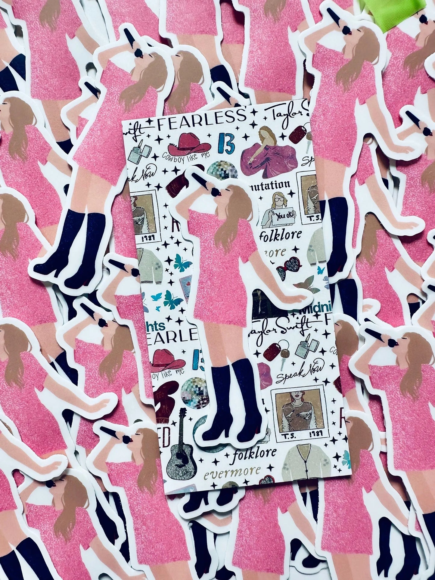 Pink Midnights Shirt Dress Eras Sticker, By the Eras Outfit Sticker,Eras Outfit Sticker, Swift Inspired Waterproof Sticker maedaymaedaymaeday