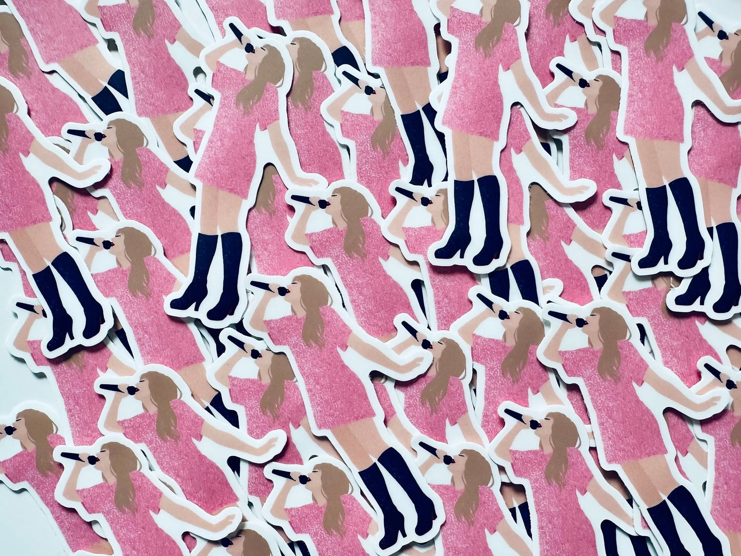 Pink Midnights Shirt Dress Eras Sticker, By the Eras Outfit Sticker,Eras Outfit Sticker, Swift Inspired Waterproof Sticker maedaymaedaymaeday
