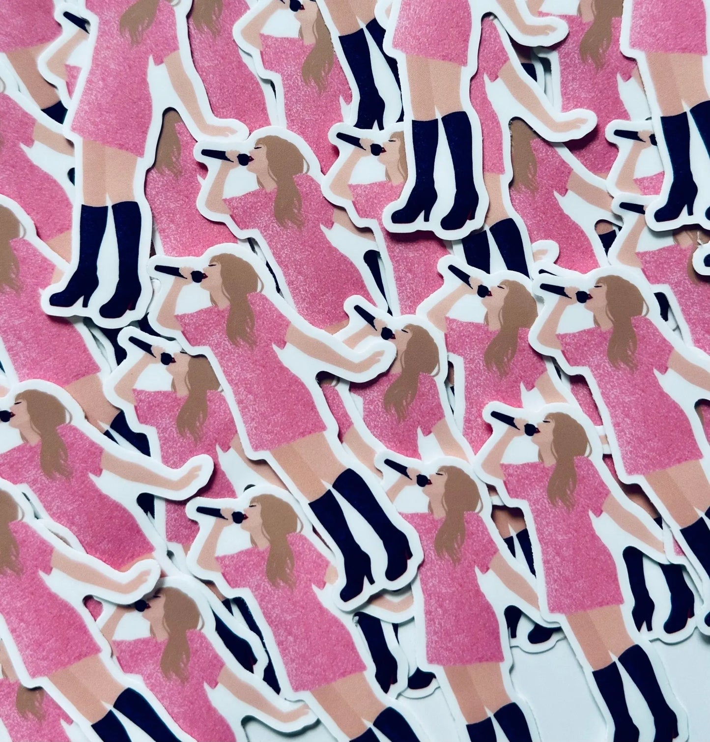 Pink Midnights Shirt Dress Eras Sticker, By the Eras Outfit Sticker,Eras Outfit Sticker, Swift Inspired Waterproof Sticker maedaymaedaymaeday