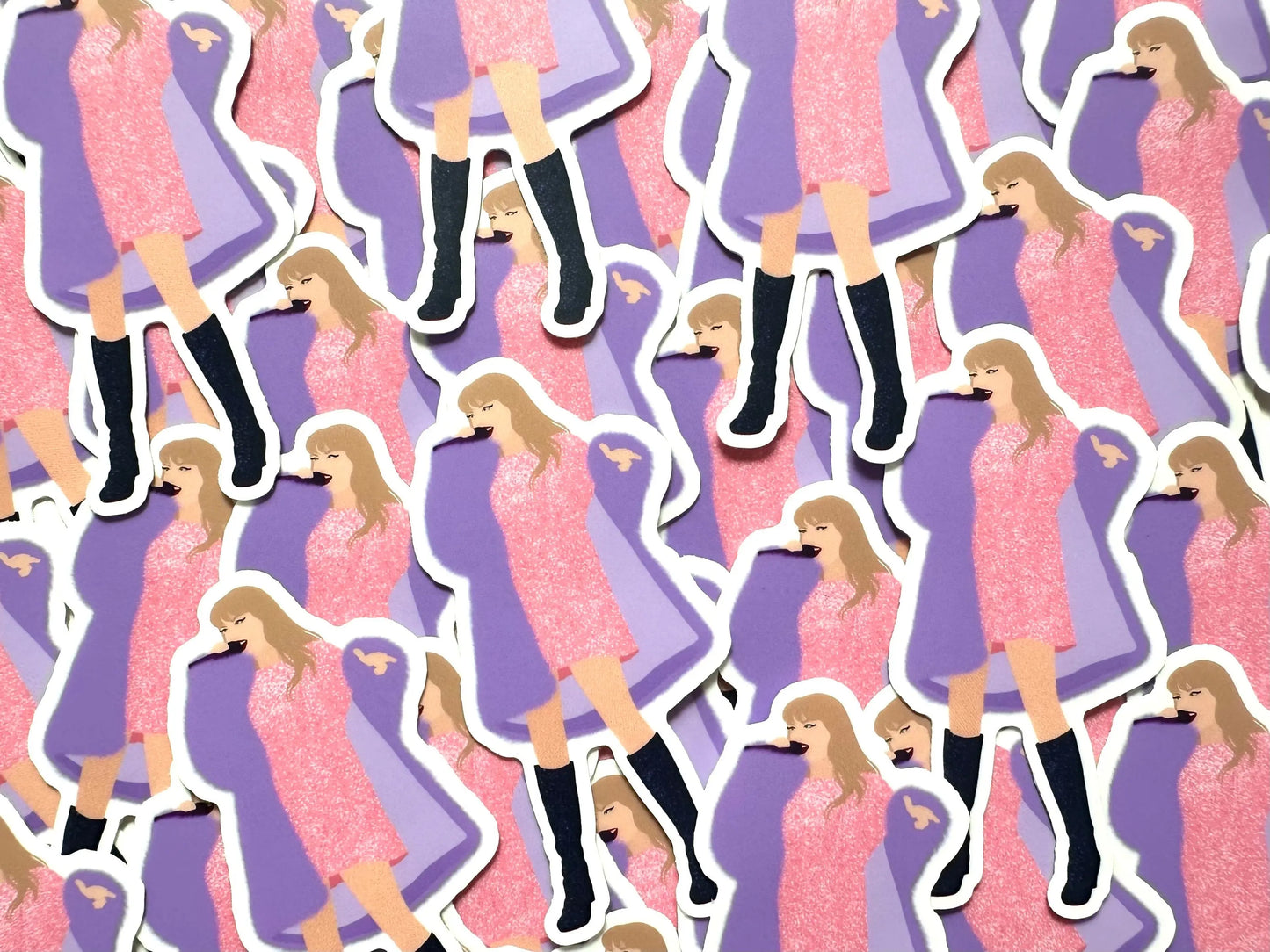 Pink Midnights Shirt Dress Eras Sticker, Purple Fuzzy Jacket Sticker, By the Eras Outfit Sticker,Eras Outfit Sticker, Swift Inspired Sticker maedaymaedaymaeday