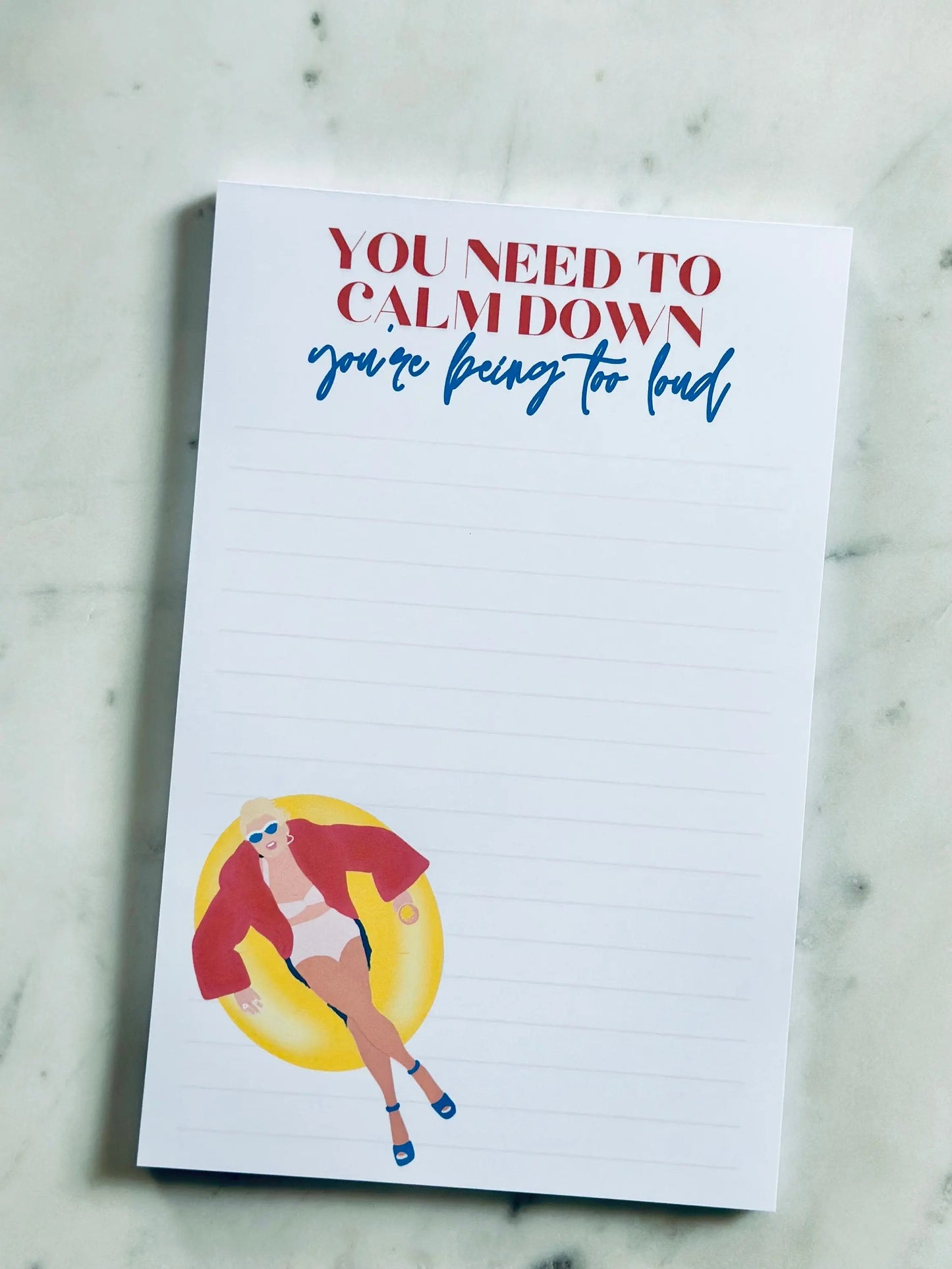 Pop Culture Queen Half (5.5x8.5") & Quarter Page Notepad, You Need to Calm Down, You're Being too Loud, Lover Eras Merch