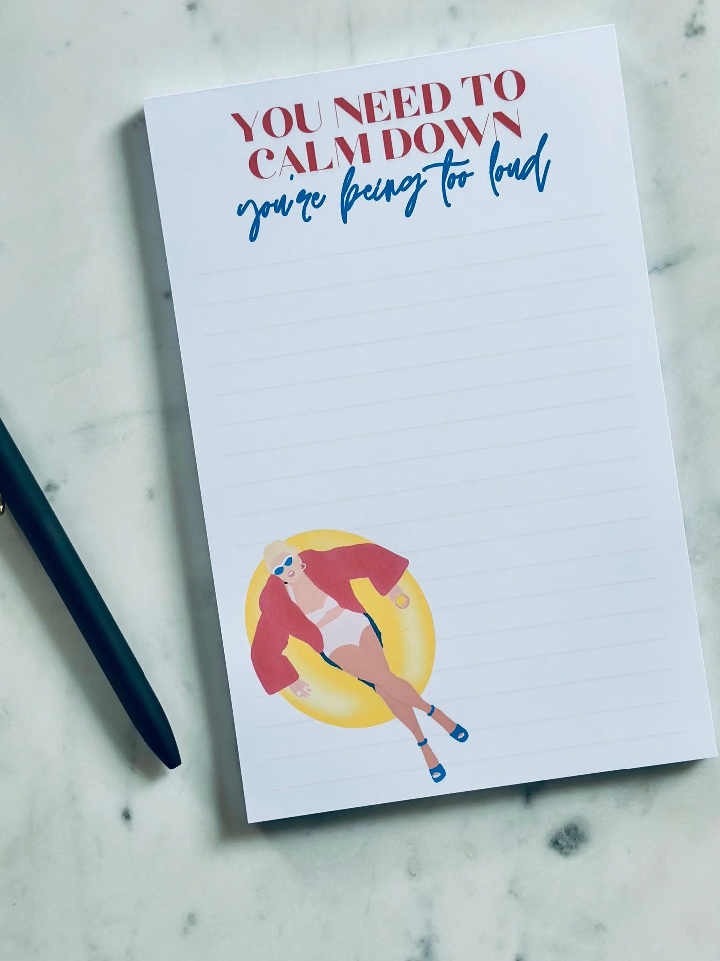 Pop Culture Queen Half (5.5x8.5") & Quarter Page Notepad, You Need to Calm Down, You're Being too Loud, Lover Eras Merch