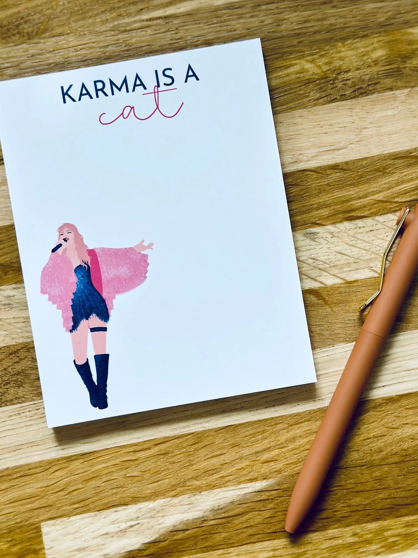 Pop Culture Queen Quarter Page Notepad, Midnights Notepad, Karma is a Cat, In My Notepad Era, Eras Merch, 5.5x4.25 50 Page Notepad maedaymaedaymaeday