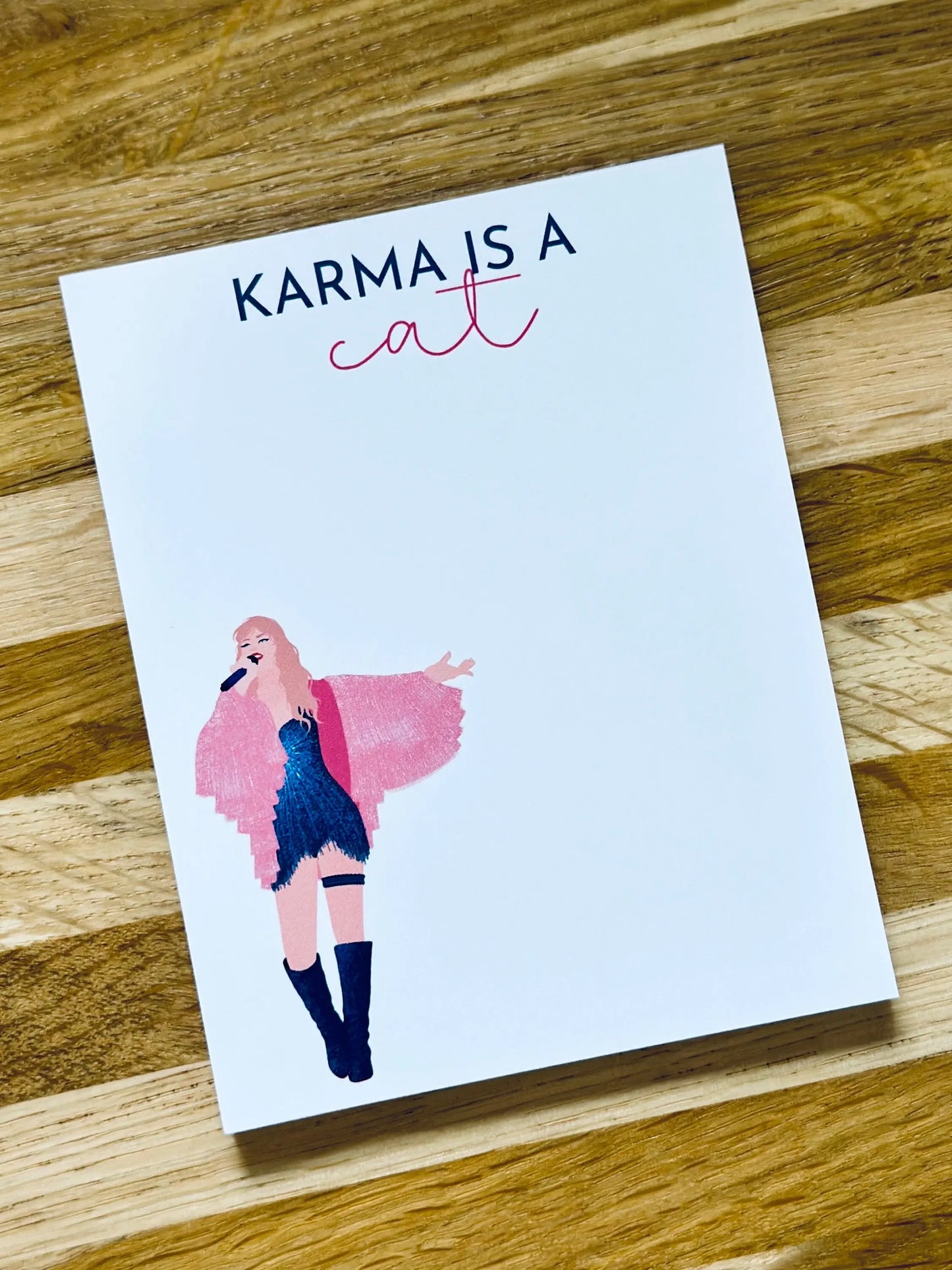 Pop Culture Queen Quarter Page Notepad, Midnights Notepad, Karma is a Cat, In My Notepad Era, Eras Merch, 5.5x4.25 50 Page Notepad maedaymaedaymaeday