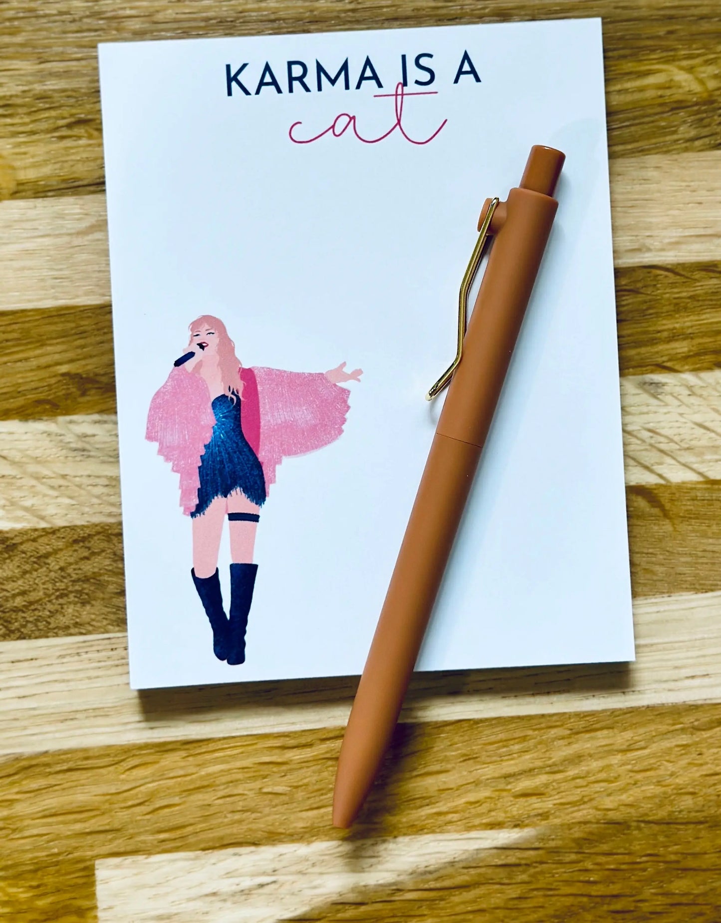 Pop Culture Queen Quarter Page Notepad, Midnights Notepad, Karma is a Cat, In My Notepad Era, Eras Merch, 5.5x4.25 50 Page Notepad maedaymaedaymaeday