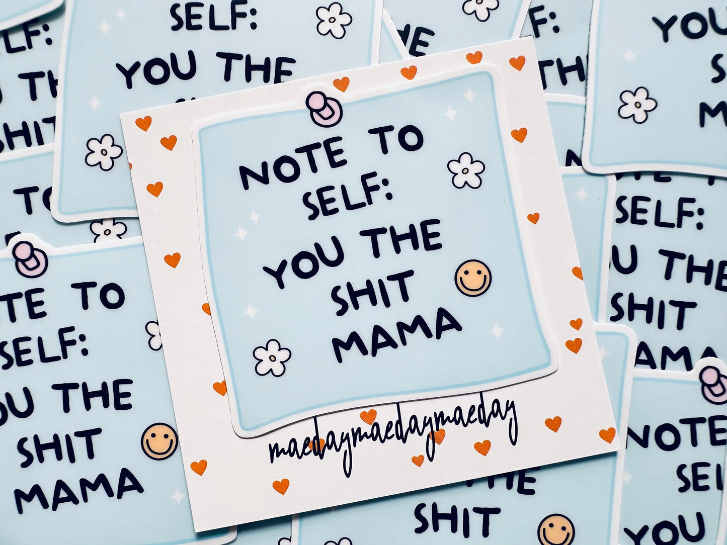 Post it Note Sticker, You the Shit Mama Sticker, Mental Health Sticker, Trendy Sticker for Kindle, Laptop, Reminder to Self Sticker maedaymaedaymaeday