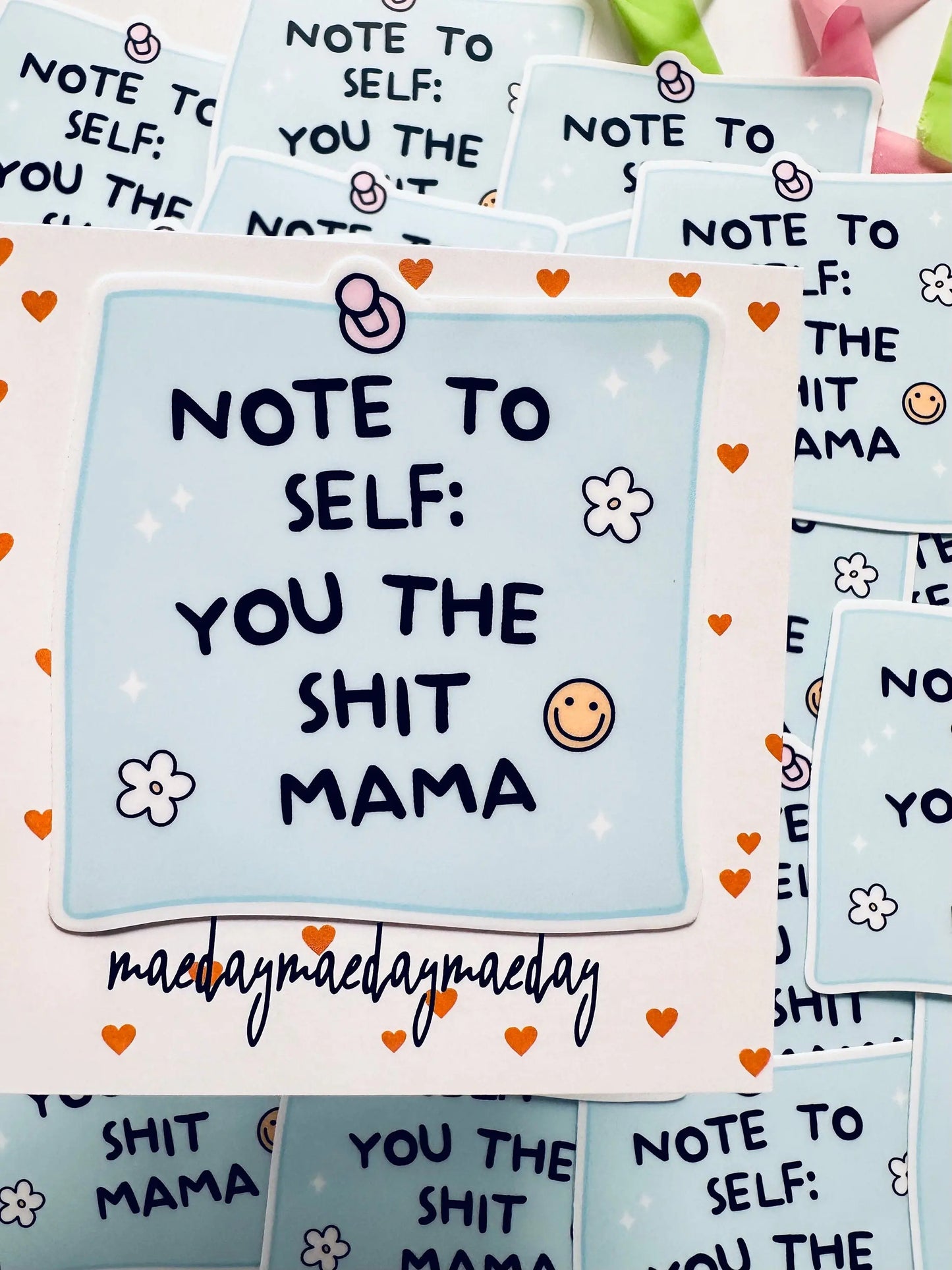 Post it Note Sticker, You the Shit Mama Sticker, Mental Health Sticker, Trendy Sticker for Kindle, Laptop, Reminder to Self Sticker maedaymaedaymaeday