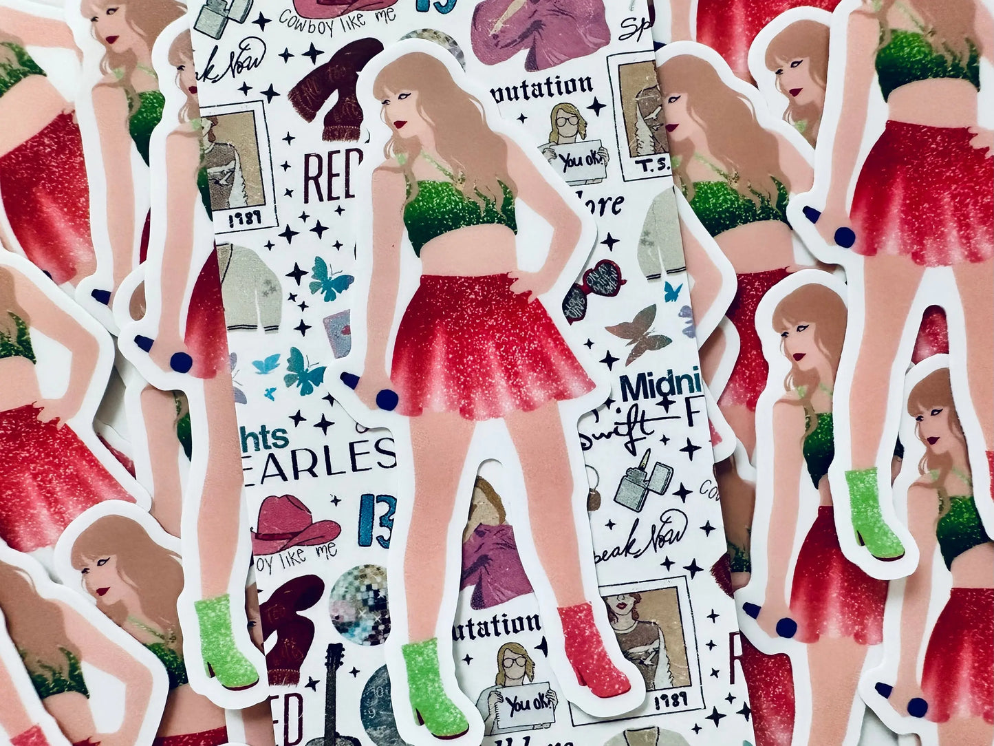 Watermelon Green and Pink/Red NEW 1989 Eras Outfit Sticker, Shake it Off Sticker, By the Eras Outfit Sticker, Europe Eras Outfit Sticker maedaymaedaymaeday
