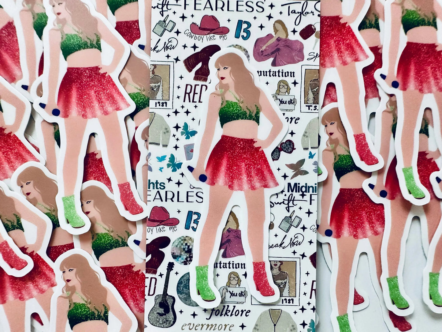 Watermelon Green and Pink/Red NEW 1989 Eras Outfit Sticker, Shake it Off Sticker, By the Eras Outfit Sticker, Europe Eras Outfit Sticker maedaymaedaymaeday