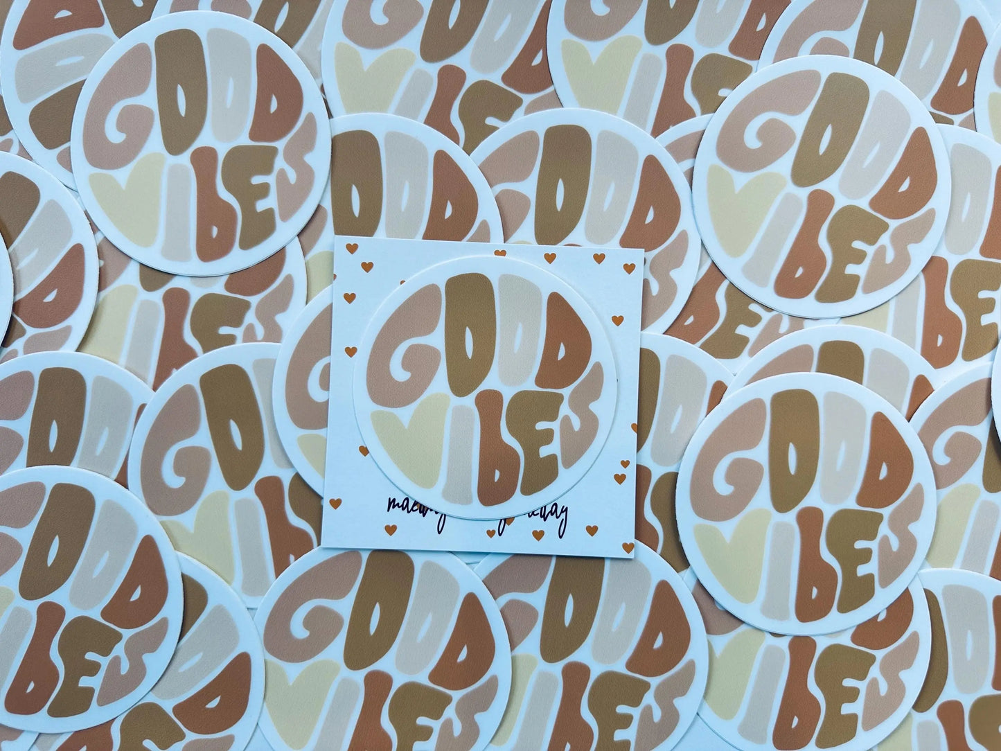 Good Vibes 70s/Retro Boho Permanent, Weatherproof Sticker maedaymaedaymaeday