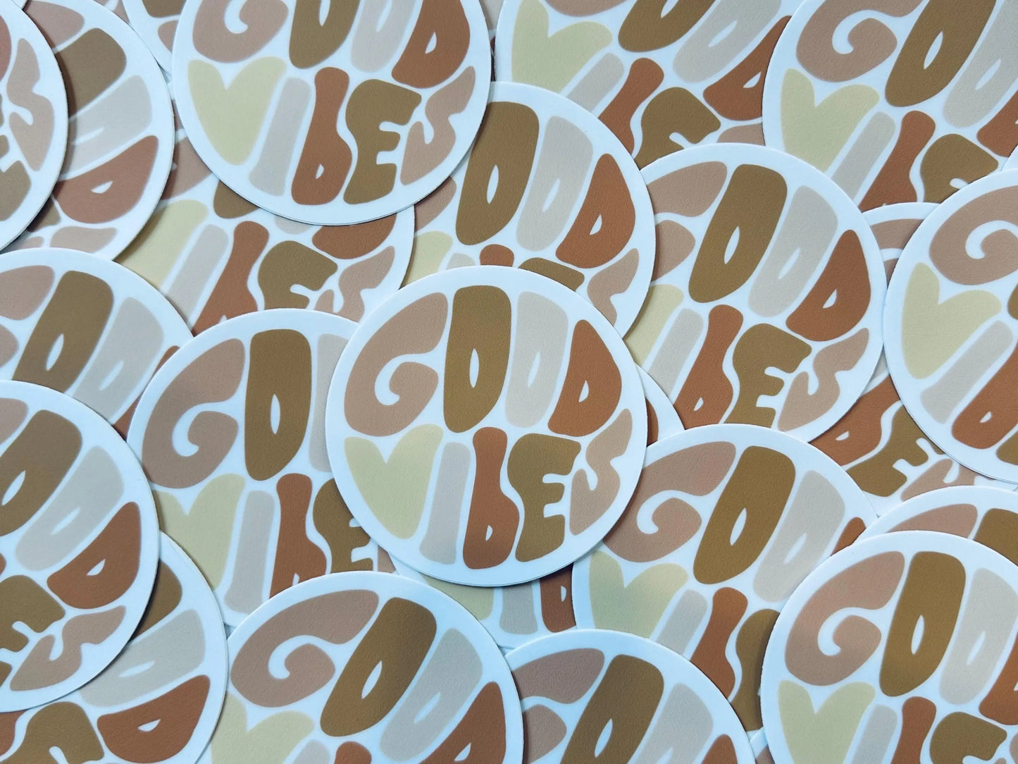 Good Vibes 70s/Retro Boho Permanent, Weatherproof Sticker maedaymaedaymaeday