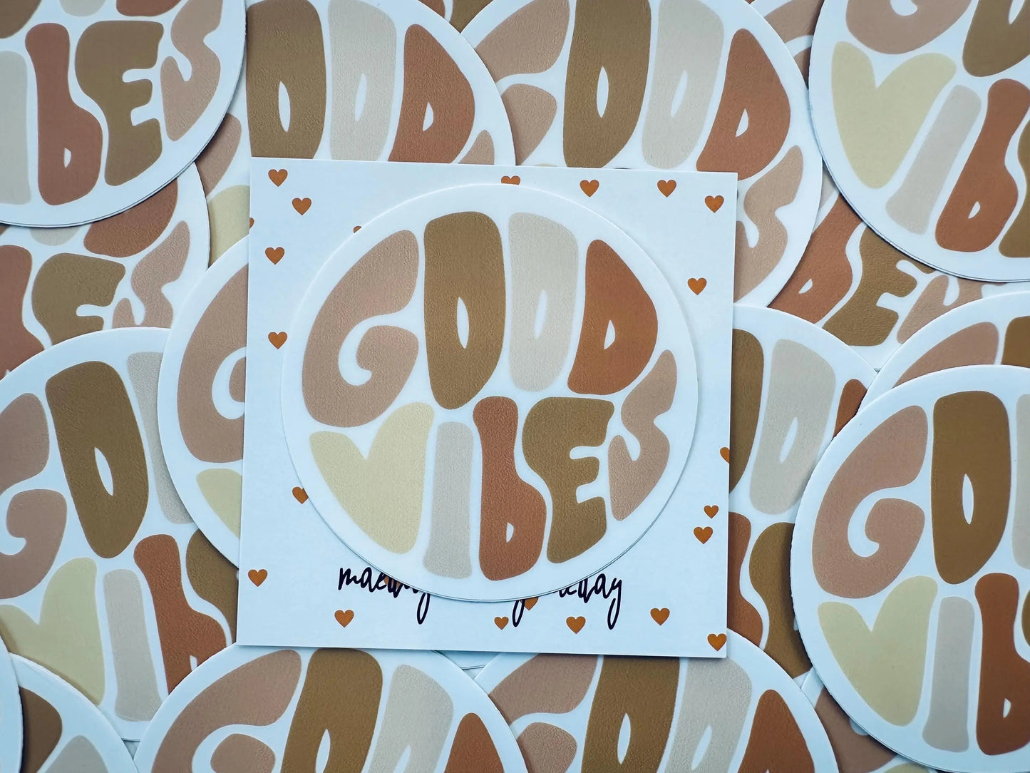 Good Vibes 70s/Retro Boho Permanent, Weatherproof Sticker maedaymaedaymaeday