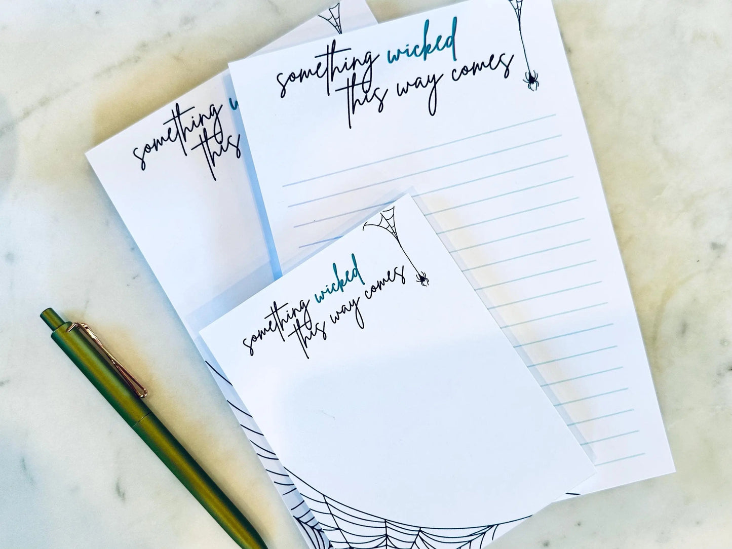 Something Wicked Full & Quarter Page (A5) Notepad, Feeling Wicked Halloween Notepad, 50 Page Notepad or To-Do List maedaymaedaymaeday
