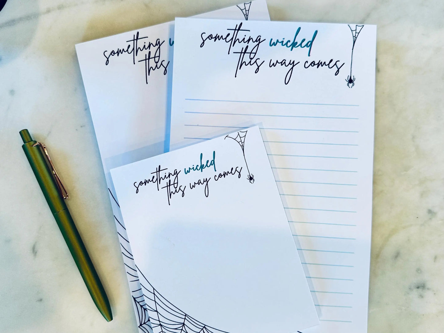 Something Wicked Full & Quarter Page (A5) Notepad, Feeling Wicked Halloween Notepad, 50 Page Notepad or To-Do List maedaymaedaymaeday