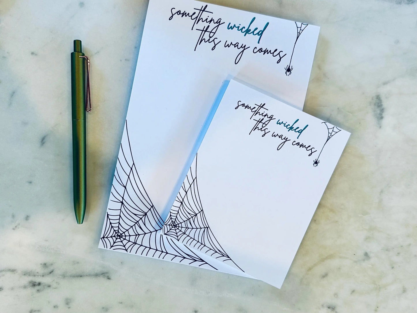Something Wicked Full & Quarter Page (A5) Notepad, Feeling Wicked Halloween Notepad, 50 Page Notepad or To-Do List maedaymaedaymaeday