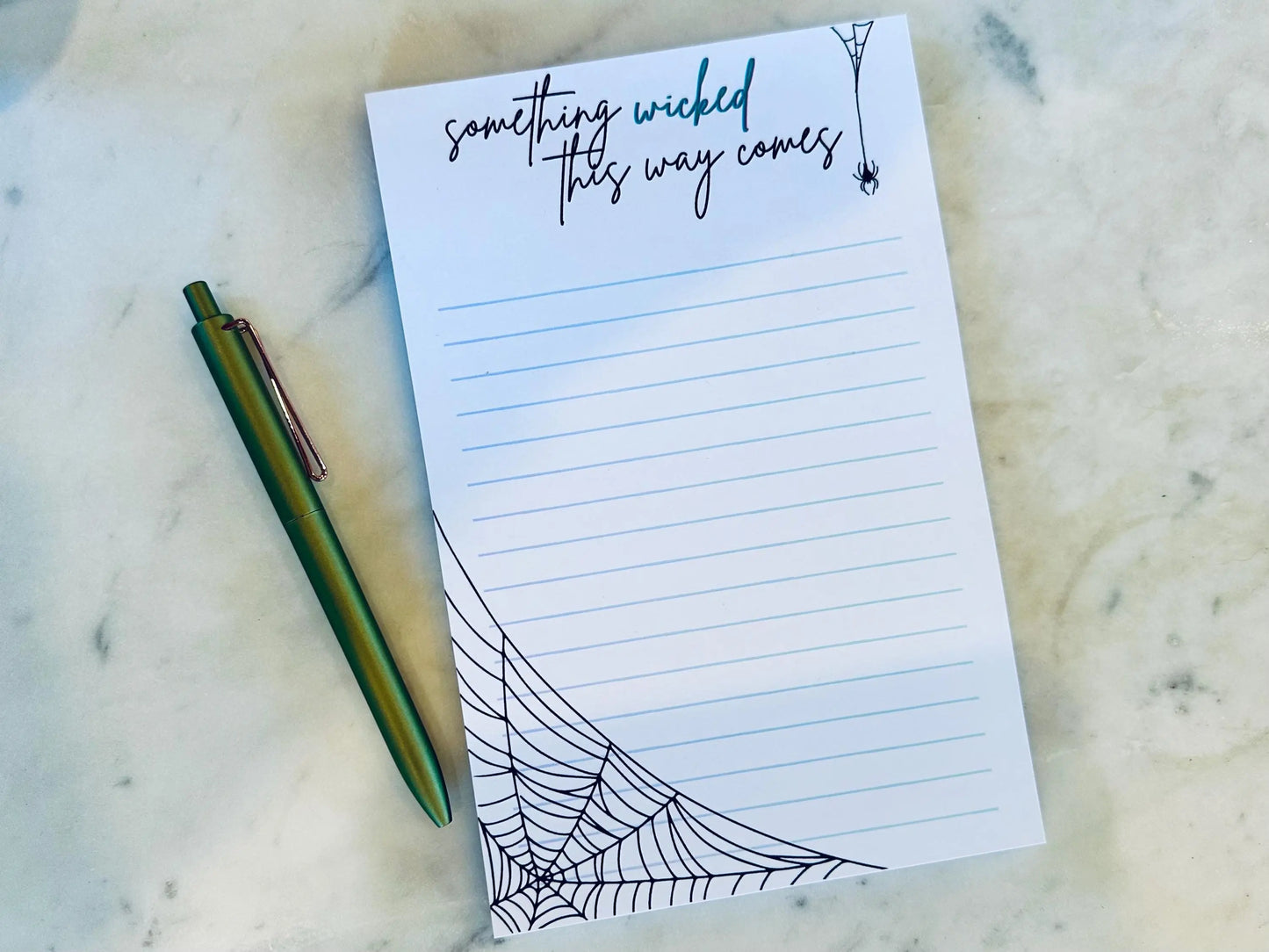 Something Wicked Full & Quarter Page (A5) Notepad, Feeling Wicked Halloween Notepad, 50 Page Notepad or To-Do List maedaymaedaymaeday