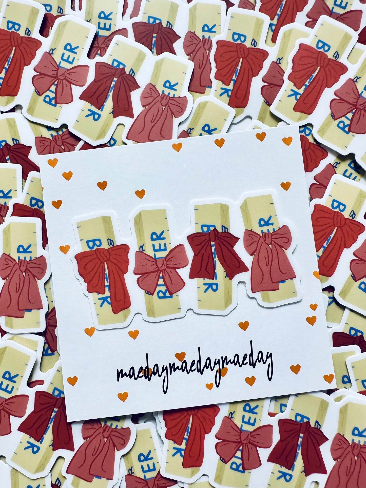 Stick of Butter Bows Sticker, Baking Sticker Sticker, Butter Lover Sticker, Trendy Croquette Sticker for Kindle, Laptop maedaymaedaymaeday