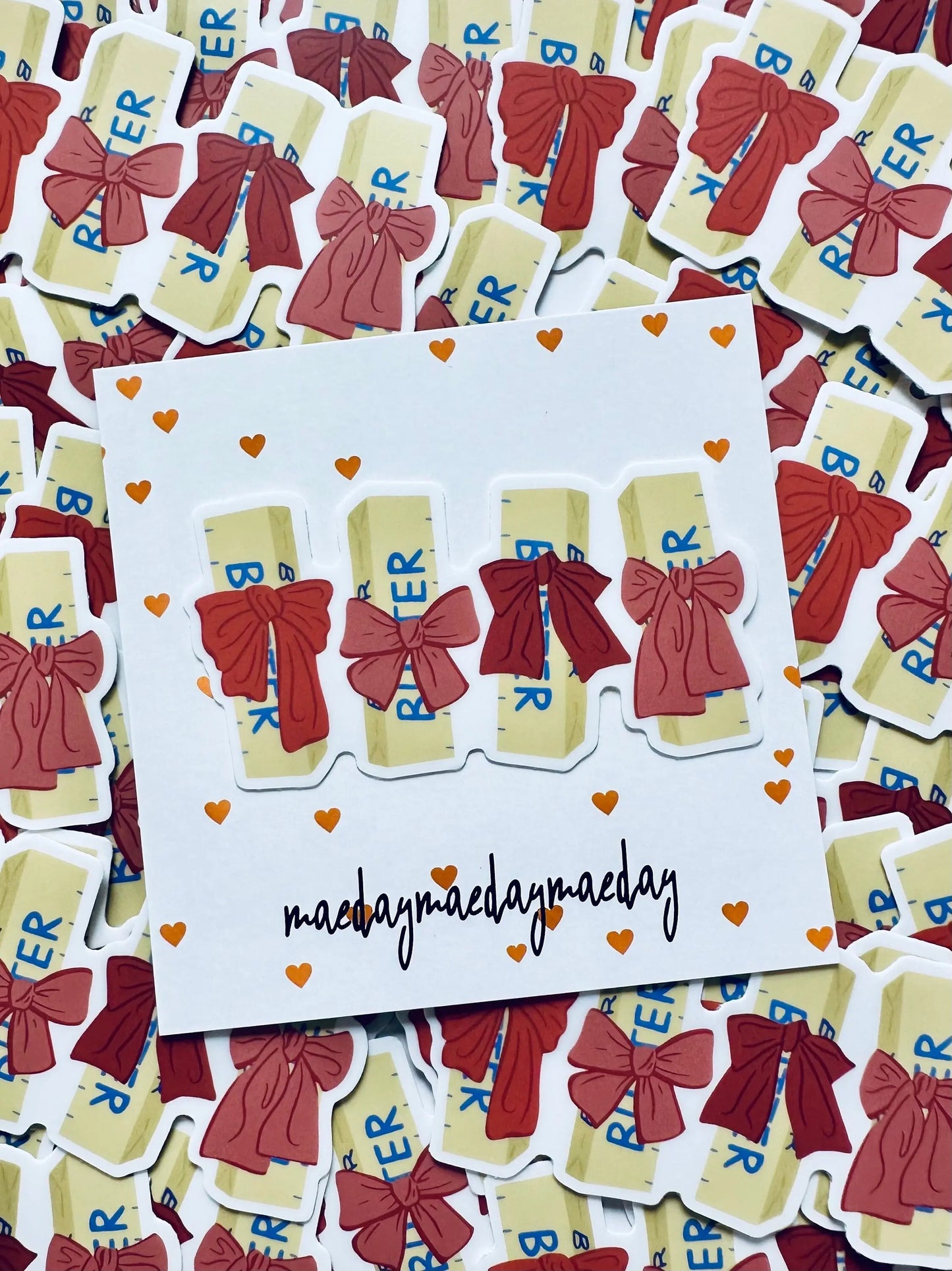 Stick of Butter Bows Sticker, Baking Sticker Sticker, Butter Lover Sticker, Trendy Croquette Sticker for Kindle, Laptop maedaymaedaymaeday