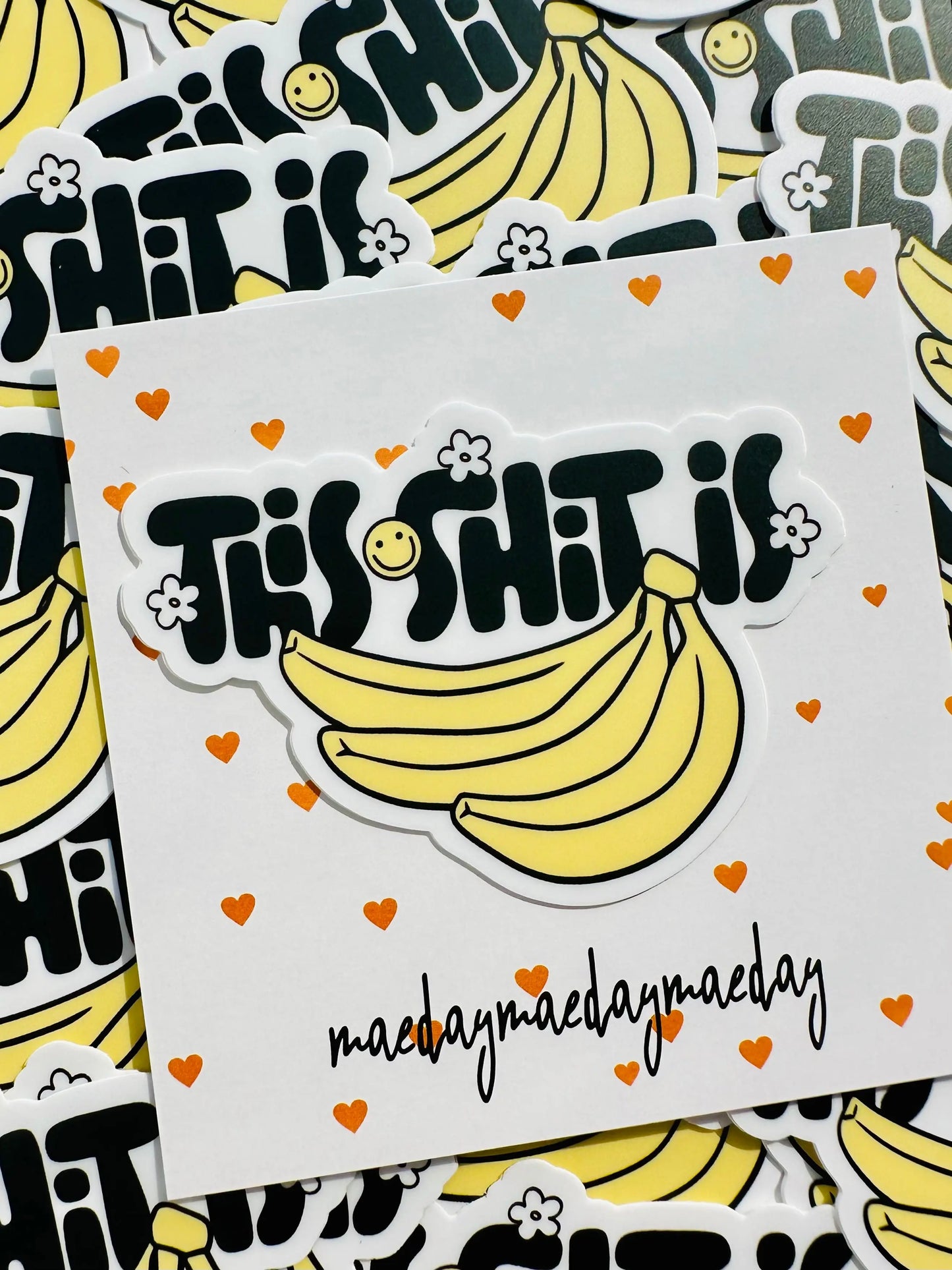 This Shit is Bananas Sticker, WTF Humor Sticker, Best Selling Sticker for Kindle, Water Bottle, Laptop maedaymaedaymaeday