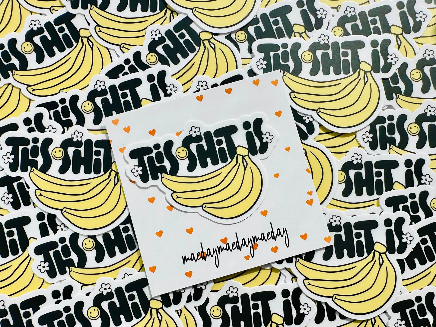 This Shit is Bananas Sticker, WTF Humor Sticker, Best Selling Sticker for Kindle, Water Bottle, Laptop maedaymaedaymaeday