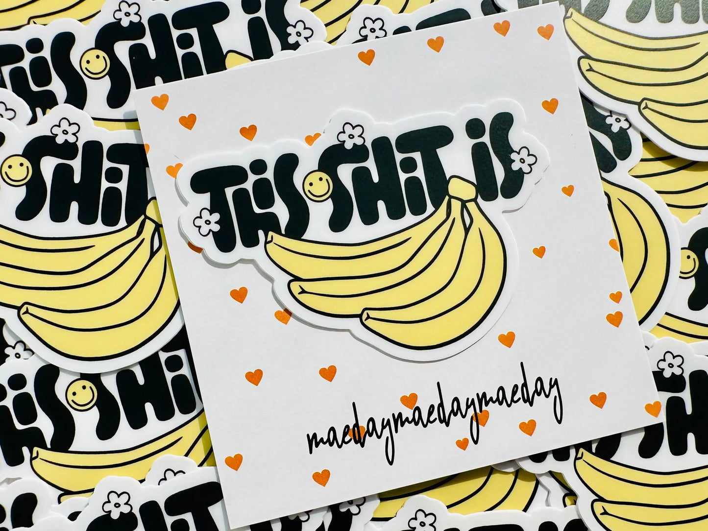 This Shit is Bananas Sticker, WTF Humor Sticker, Best Selling Sticker for Kindle, Water Bottle, Laptop maedaymaedaymaeday