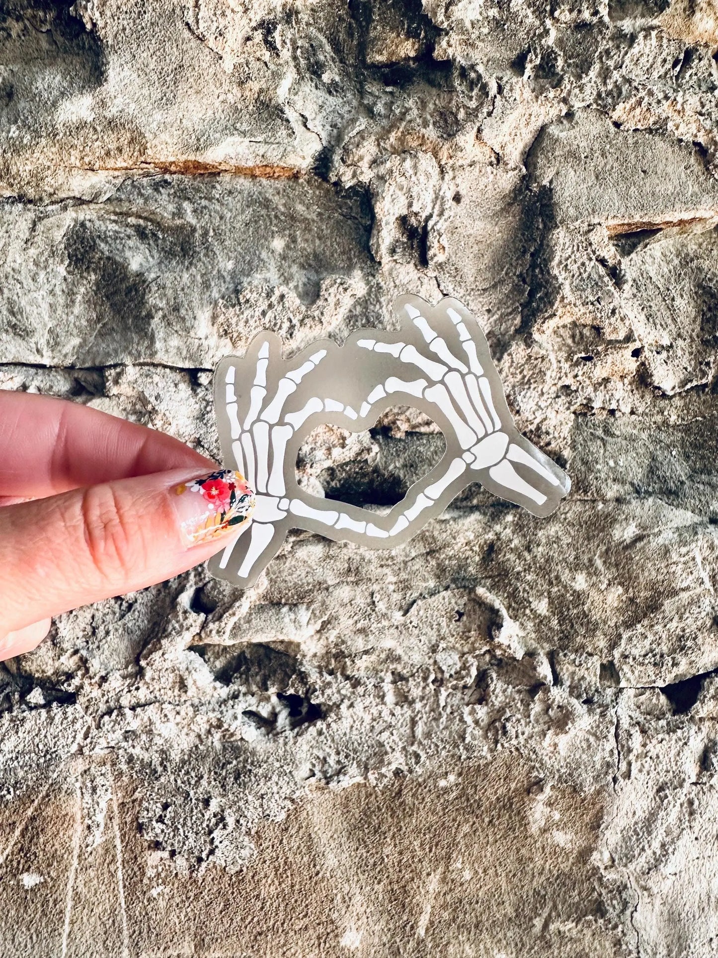 White Skeleton Hands Throwing a Heart Sticker, Bone Heart Hands Sticker, Halloween Sticker, Dead Inside Sticker Trendy Sticker for Kindle maedaymaedaymaeday